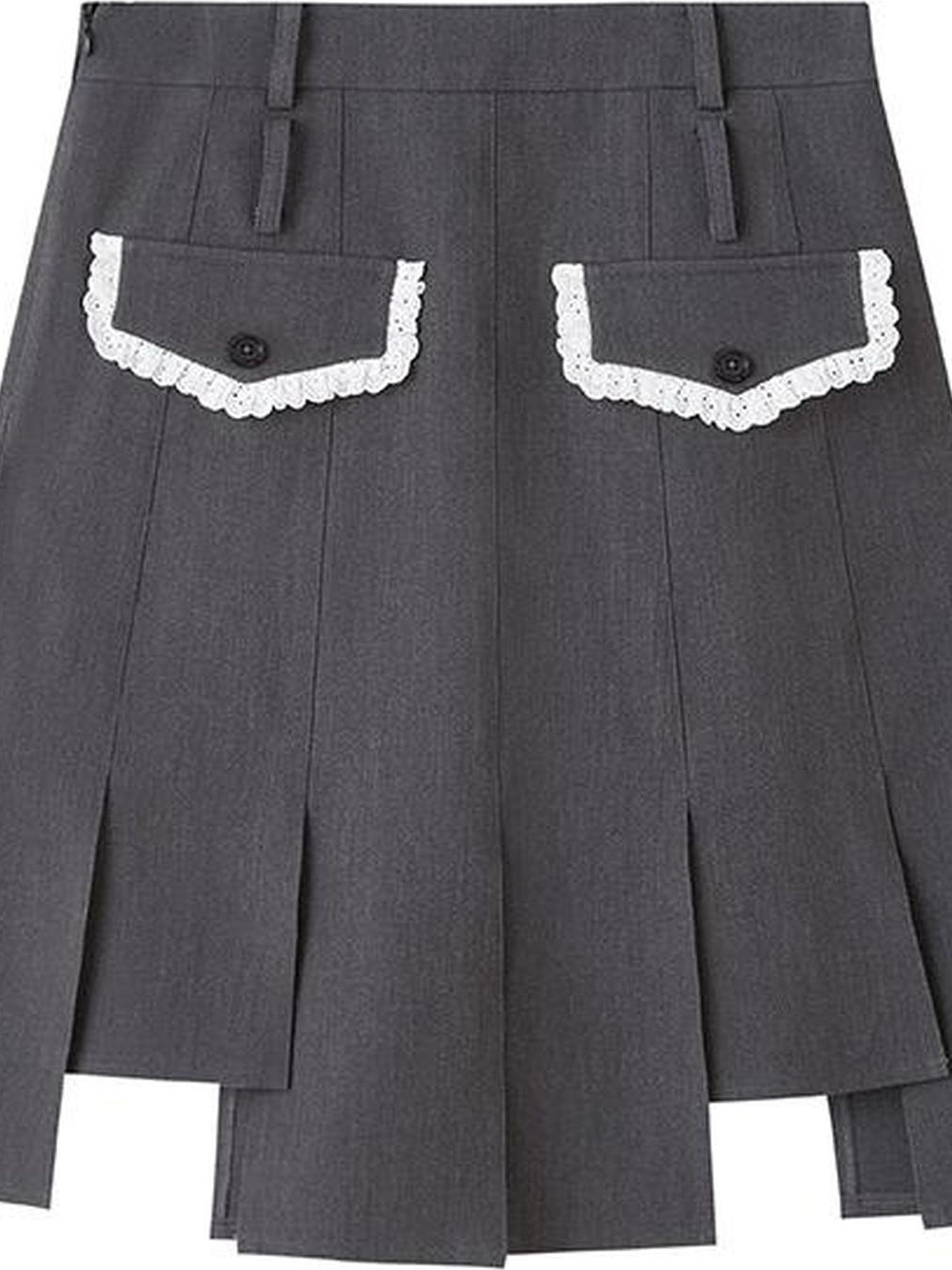 DIDDI MODA Rebel Academia Asymmetrical Pleated Skirt