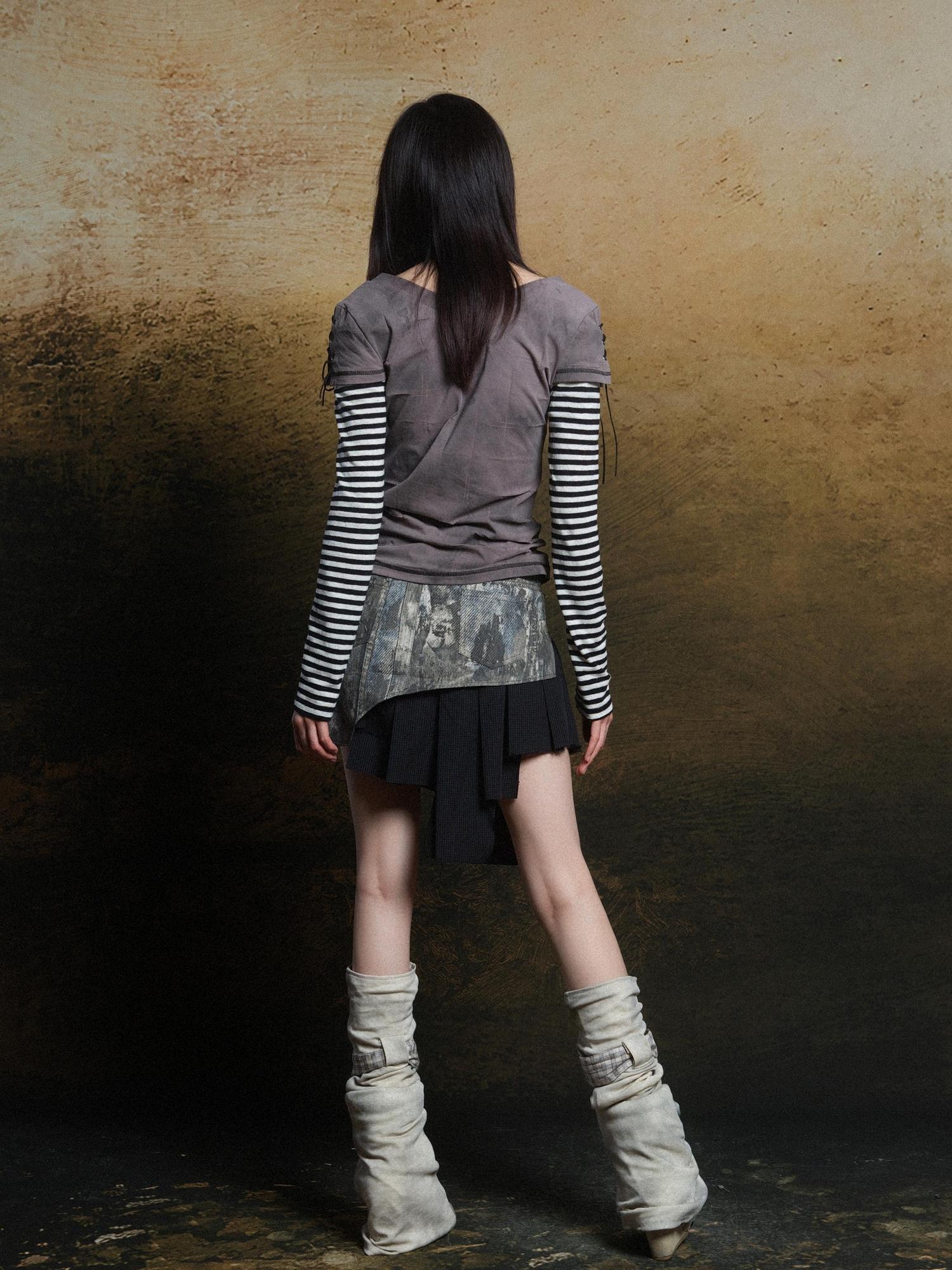 ARIADNAw Rebel Edge Asym Cut Low Waist Punk Skirt