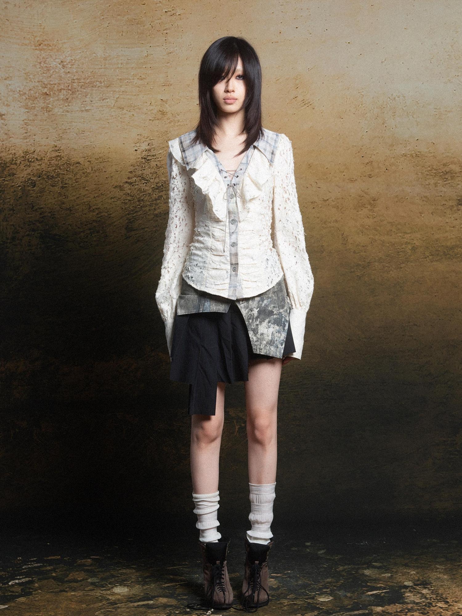 ARIADNAw Rebel Edge Asym Cut Low Waist Punk Skirt