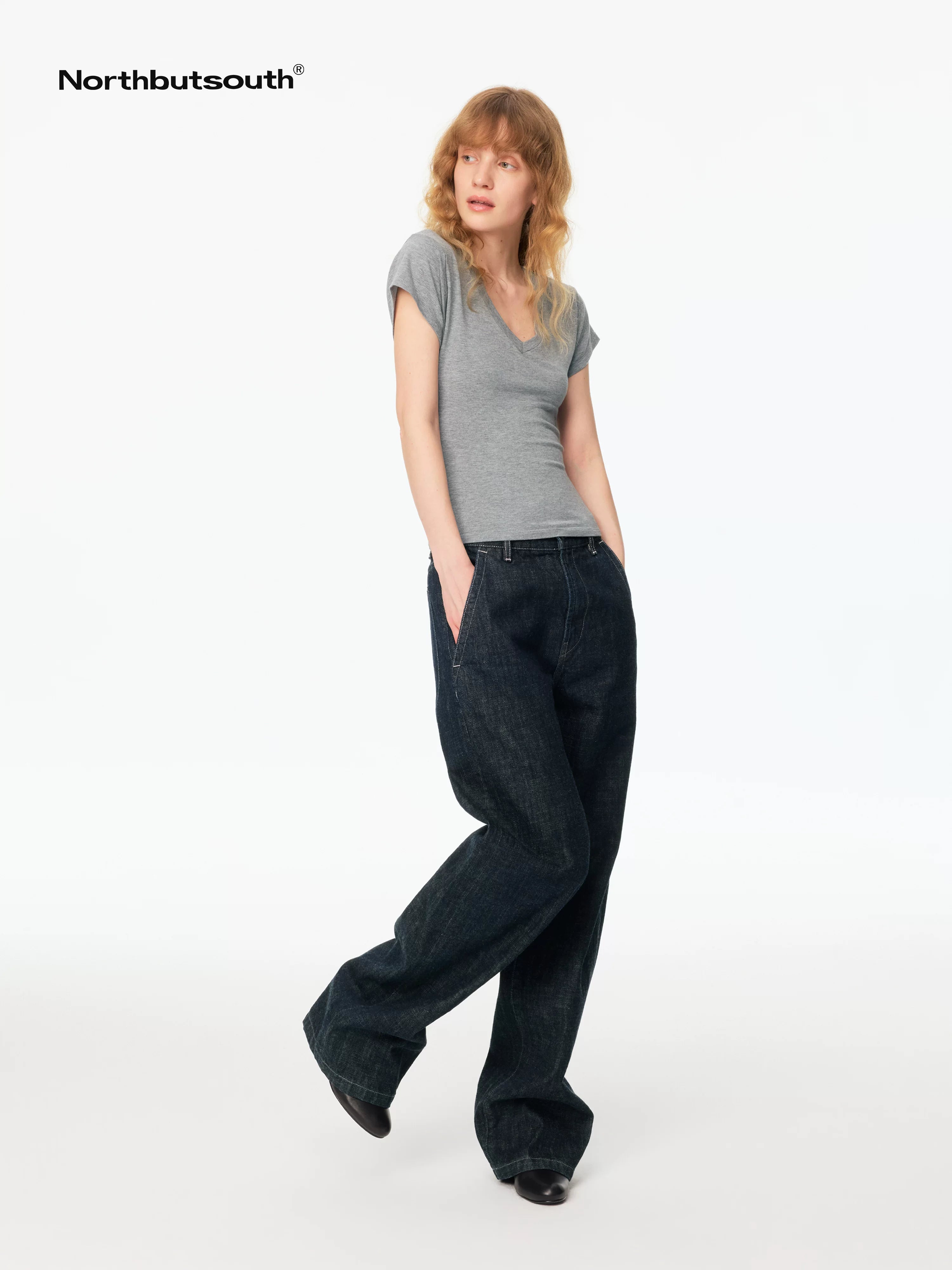 Red Selvedge Tapered Mid Low Waist Women&