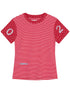 Fault Stripe Dot Print Tee Retro Vintage Style Cotton Blend