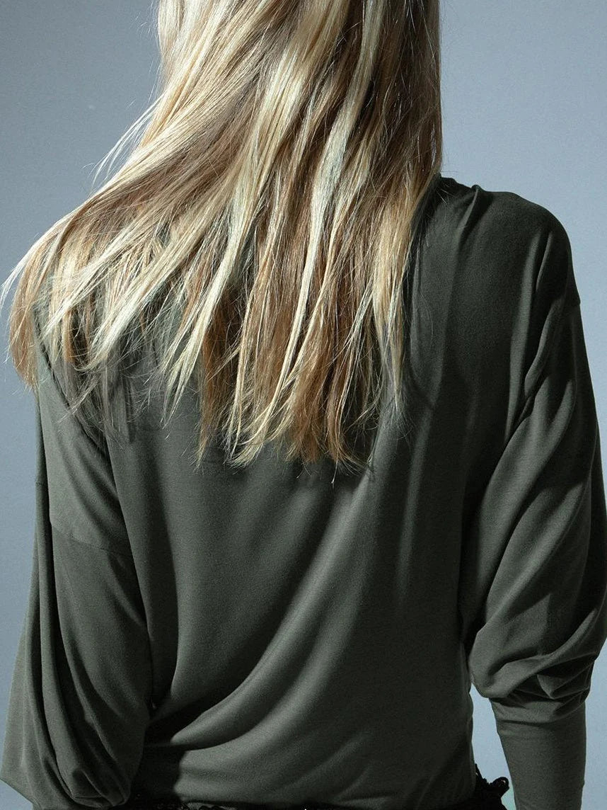 Relaxed Batwing Sleeve Multi-Way Off Shoulder T-Shirt