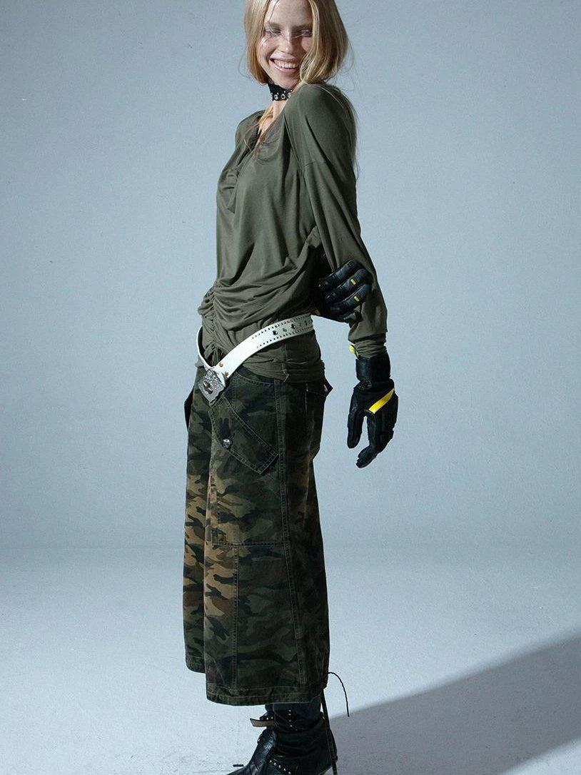 Relaxed Batwing Sleeve Multi-Way Off Shoulder T-Shirt