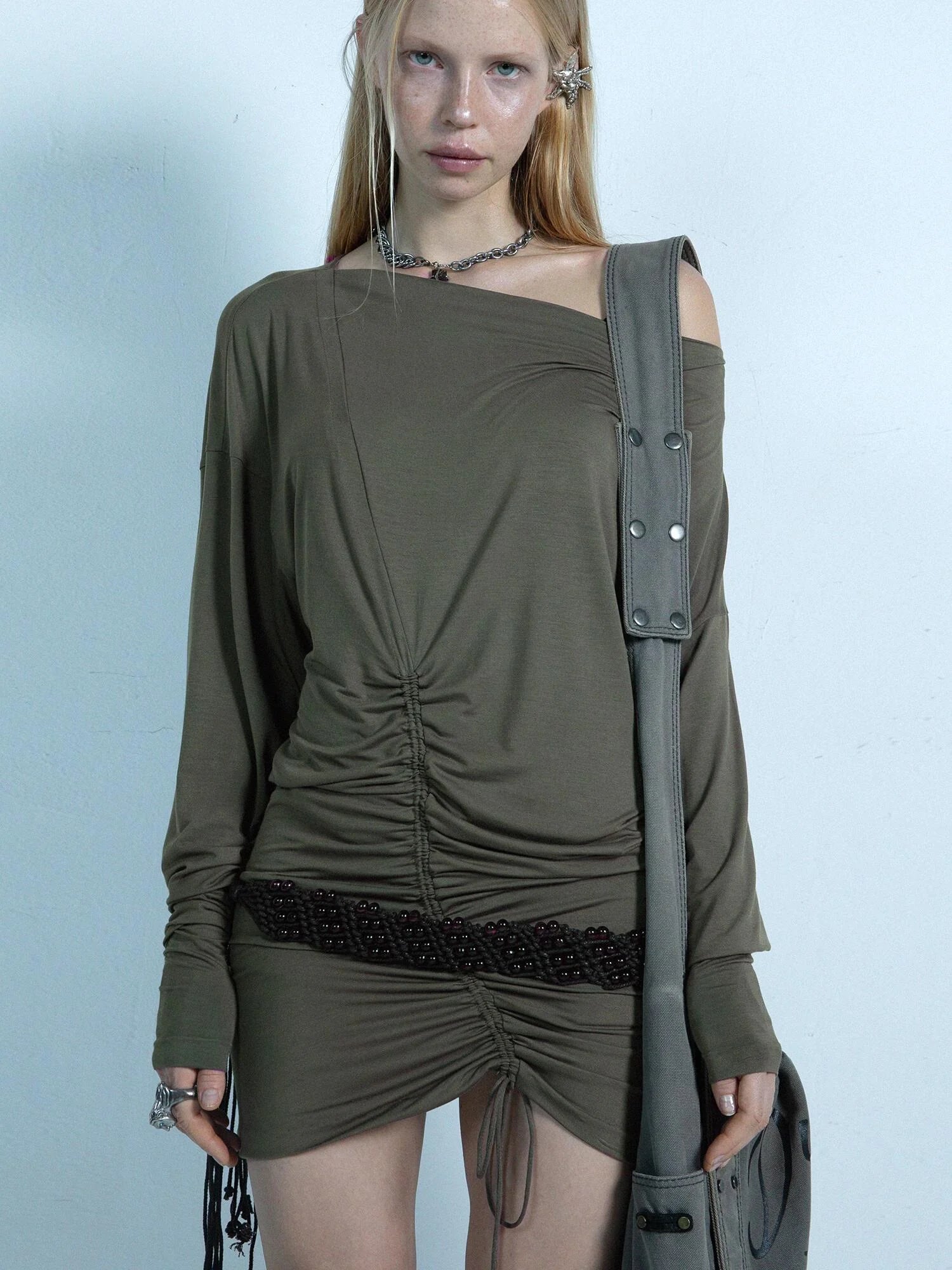 Relaxed Batwing Sleeve Multi-Way Off Shoulder T-Shirt