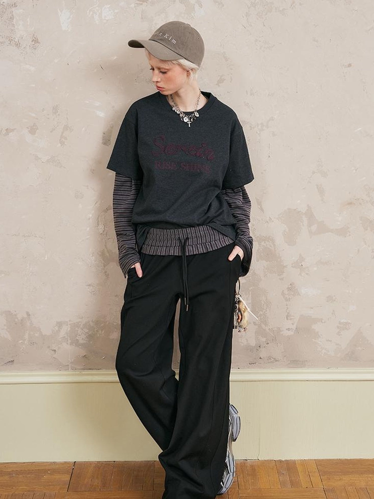 Relaxed Fit Stripe Waist Jogger Pants