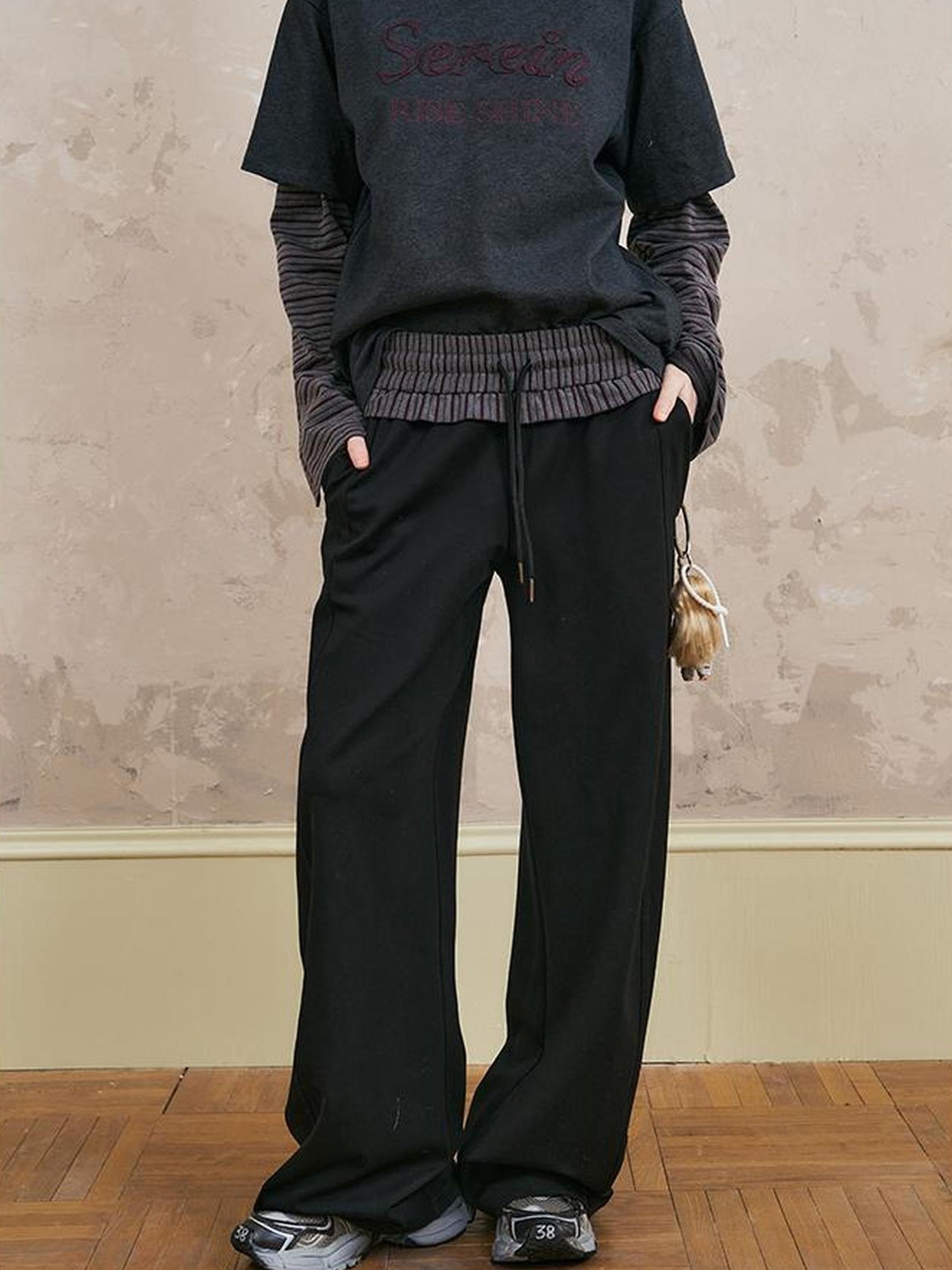 Relaxed Fit Stripe Waist Jogger Pants