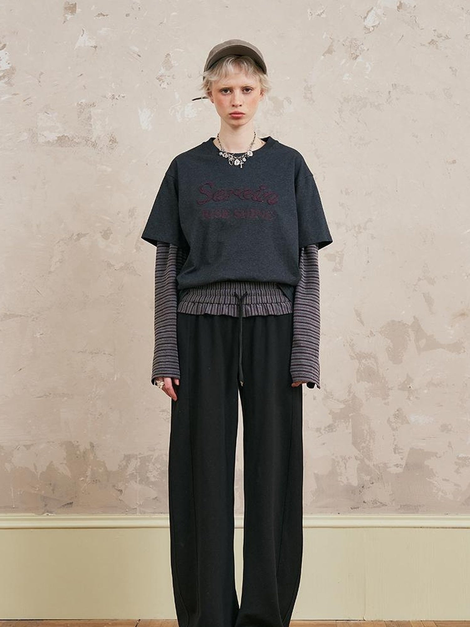 Relaxed Fit Stripe Waist Jogger Pants