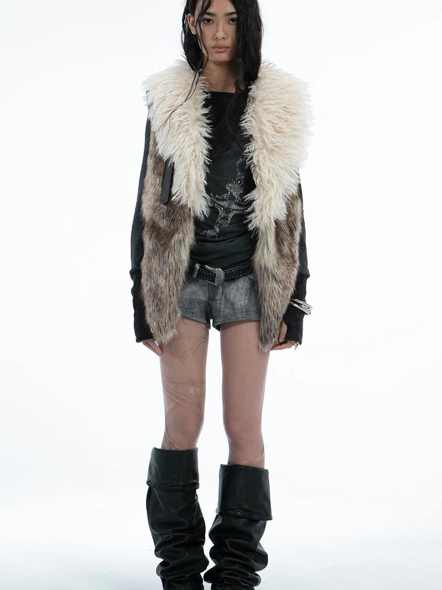 Removable Sleeve Faux Fur Eco Coat Jacket
