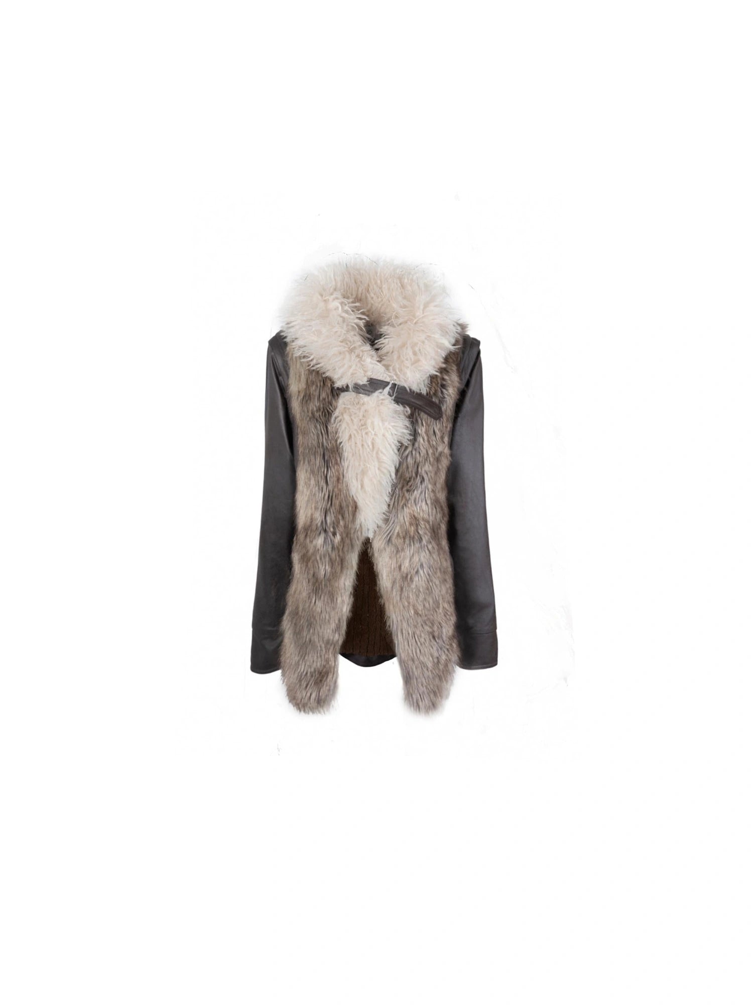 Removable Sleeve Faux Fur Eco Coat Jacket