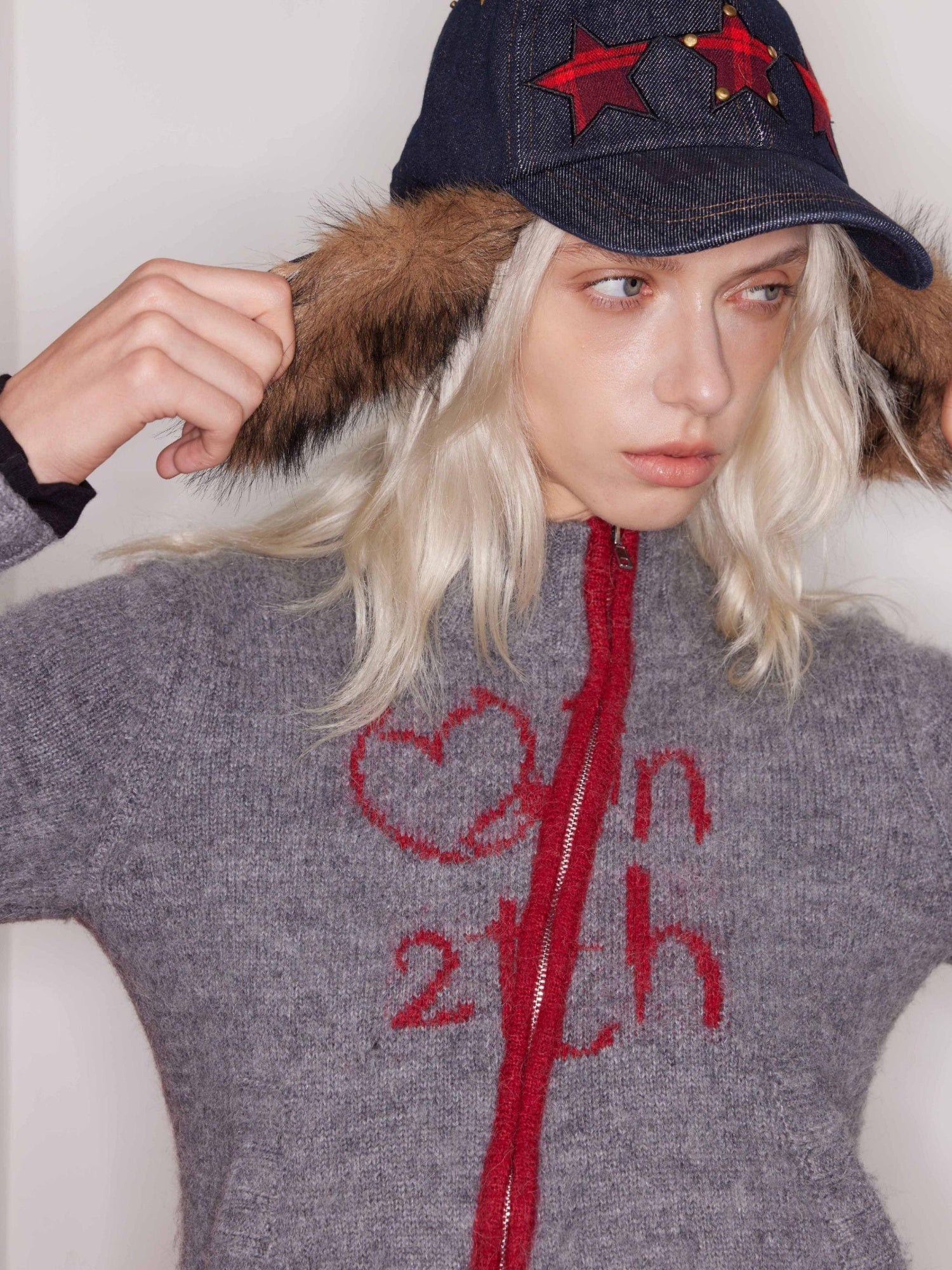 2th Desire Removable Star Heart Patch Snapback Baseball Cap With Studs Letters