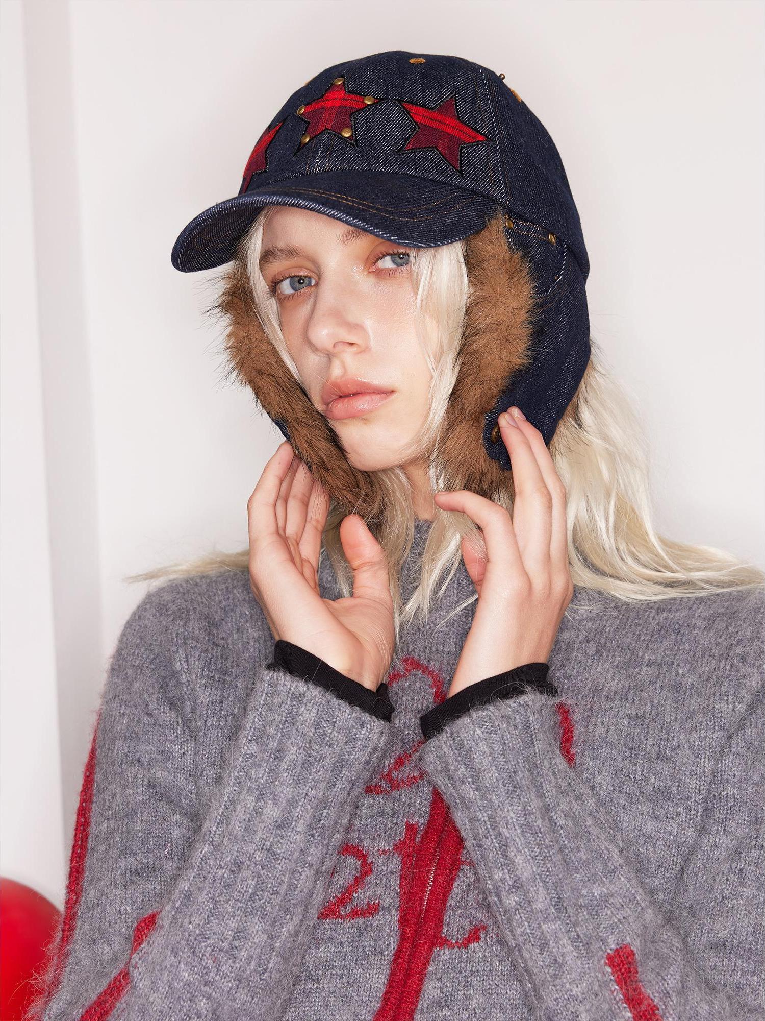 2th Desire Removable Star Heart Patch Snapback Baseball Cap With Studs Letters