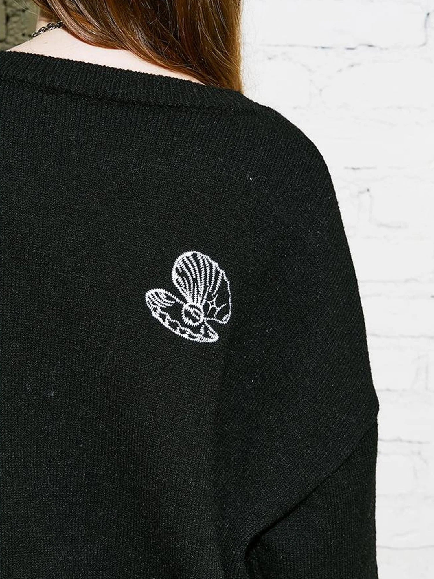 Retro Embroidered Dachshund V Neck Knit Cardigan