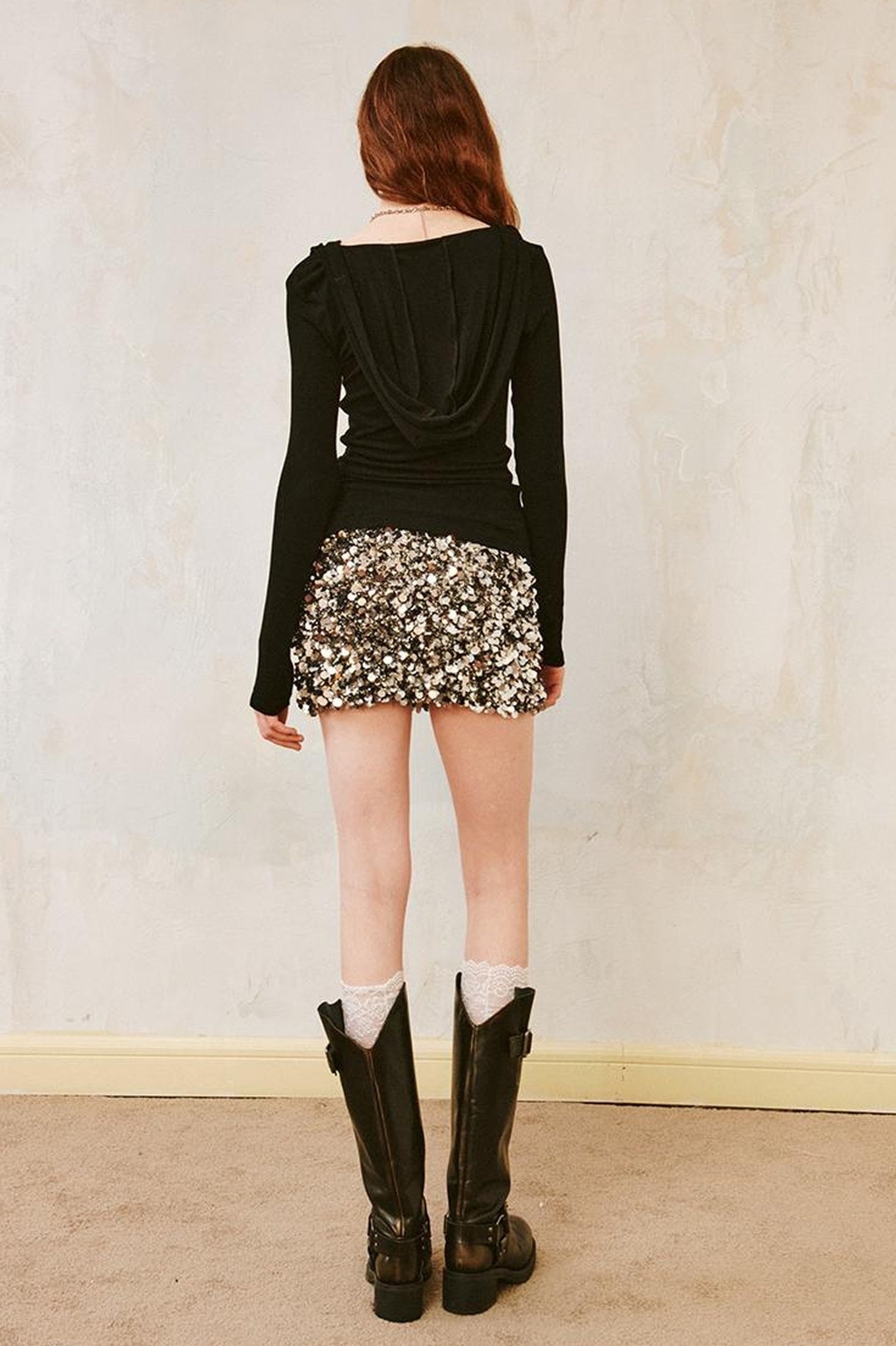 DIDDI MODA Retro Optic Illusion Hooded Slip Print Top