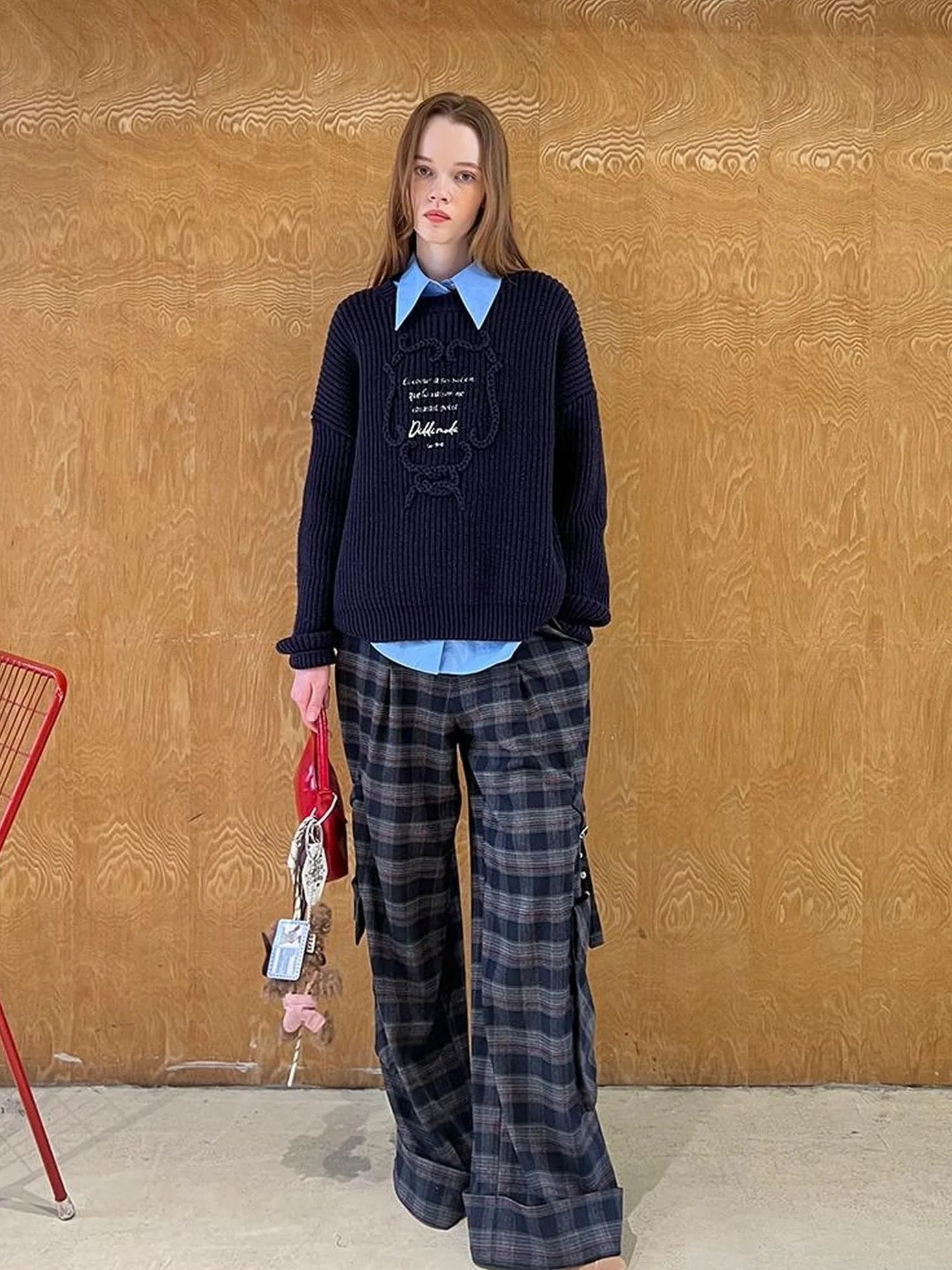 Retro Plaid Cargo Pants For Women Relaxed Fit Stylish Design