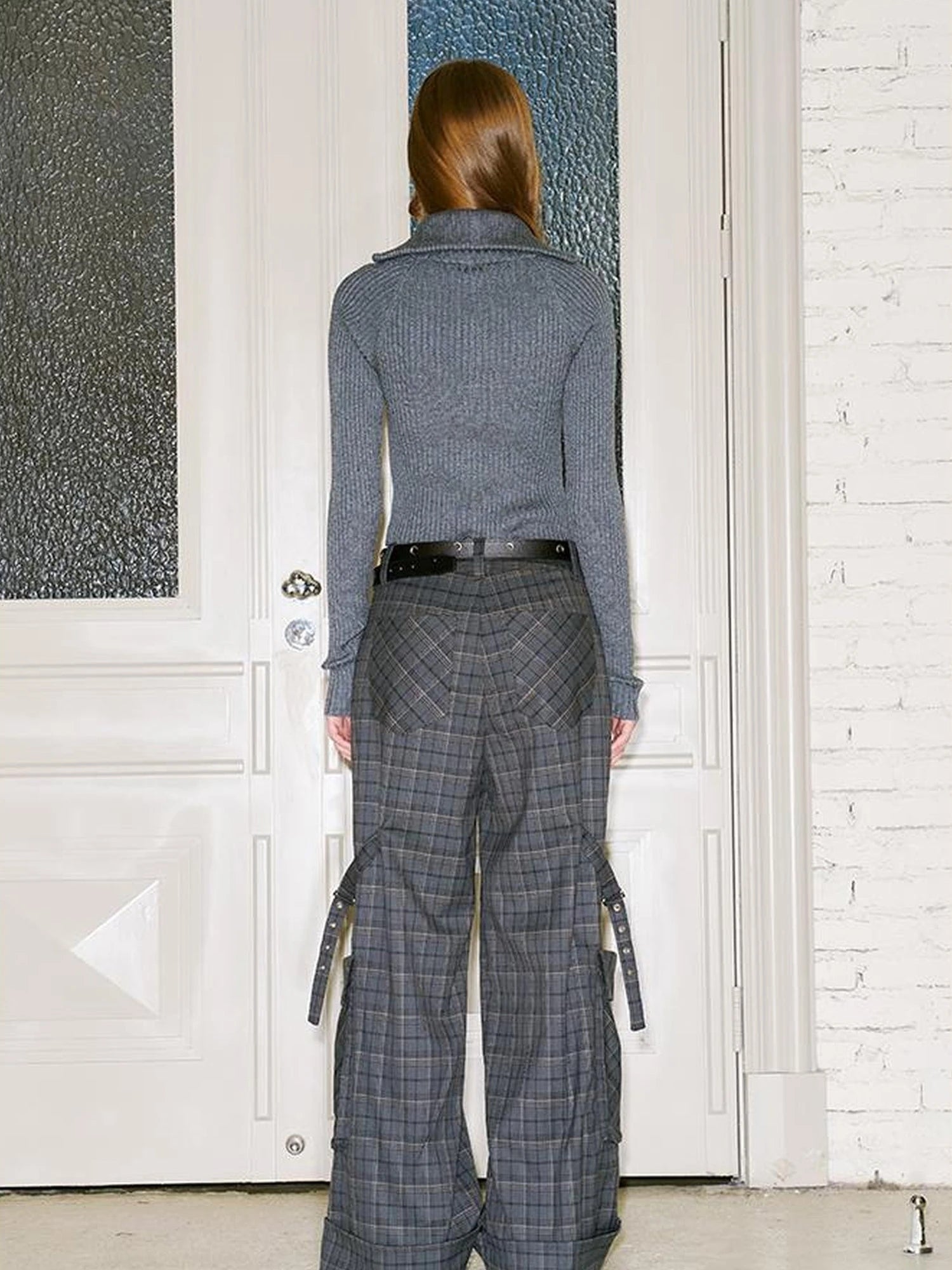 Retro Plaid Cargo Pants For Women Relaxed Fit Stylish Design