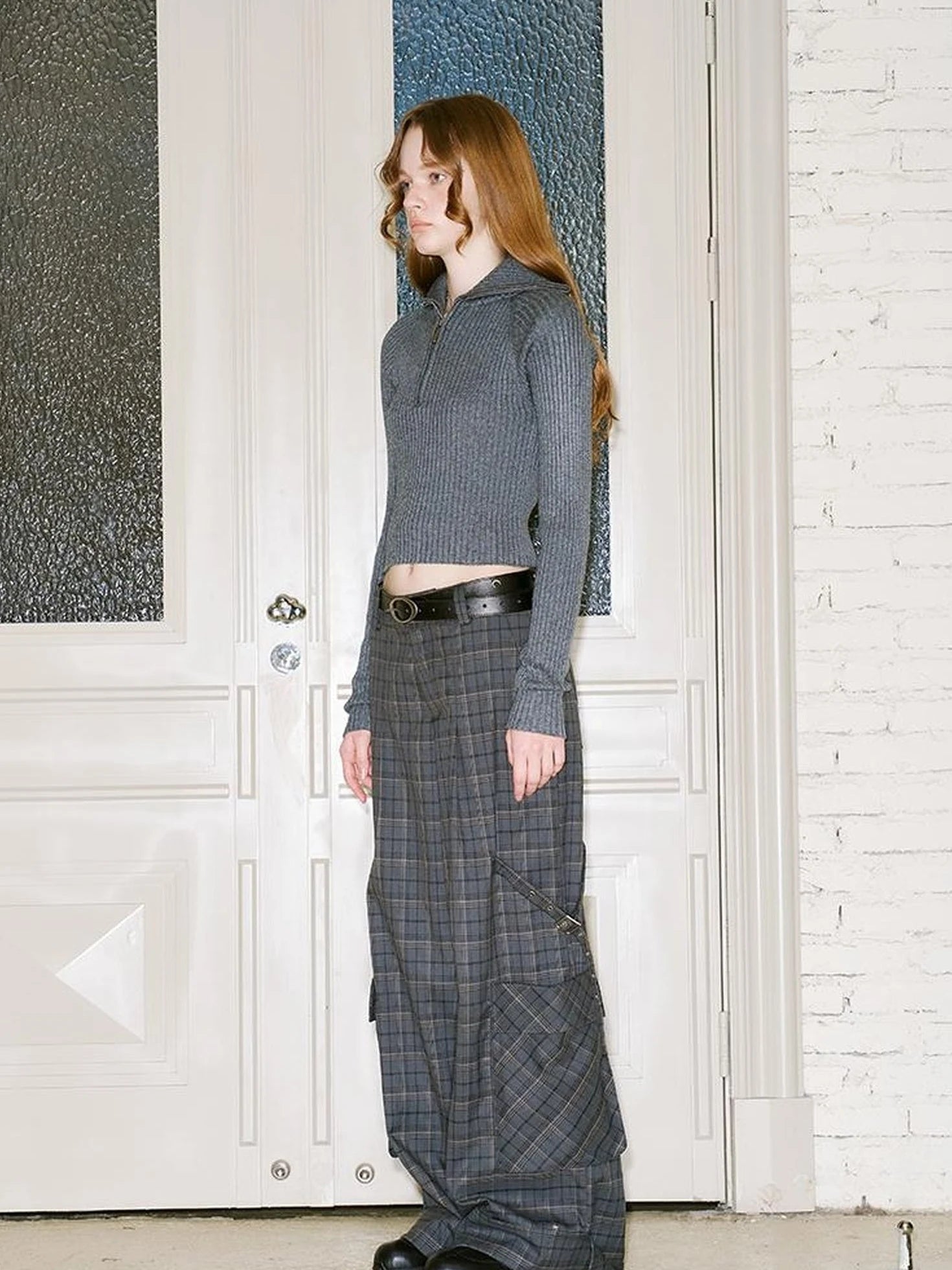 Retro Plaid Cargo Pants For Women Relaxed Fit Stylish Design