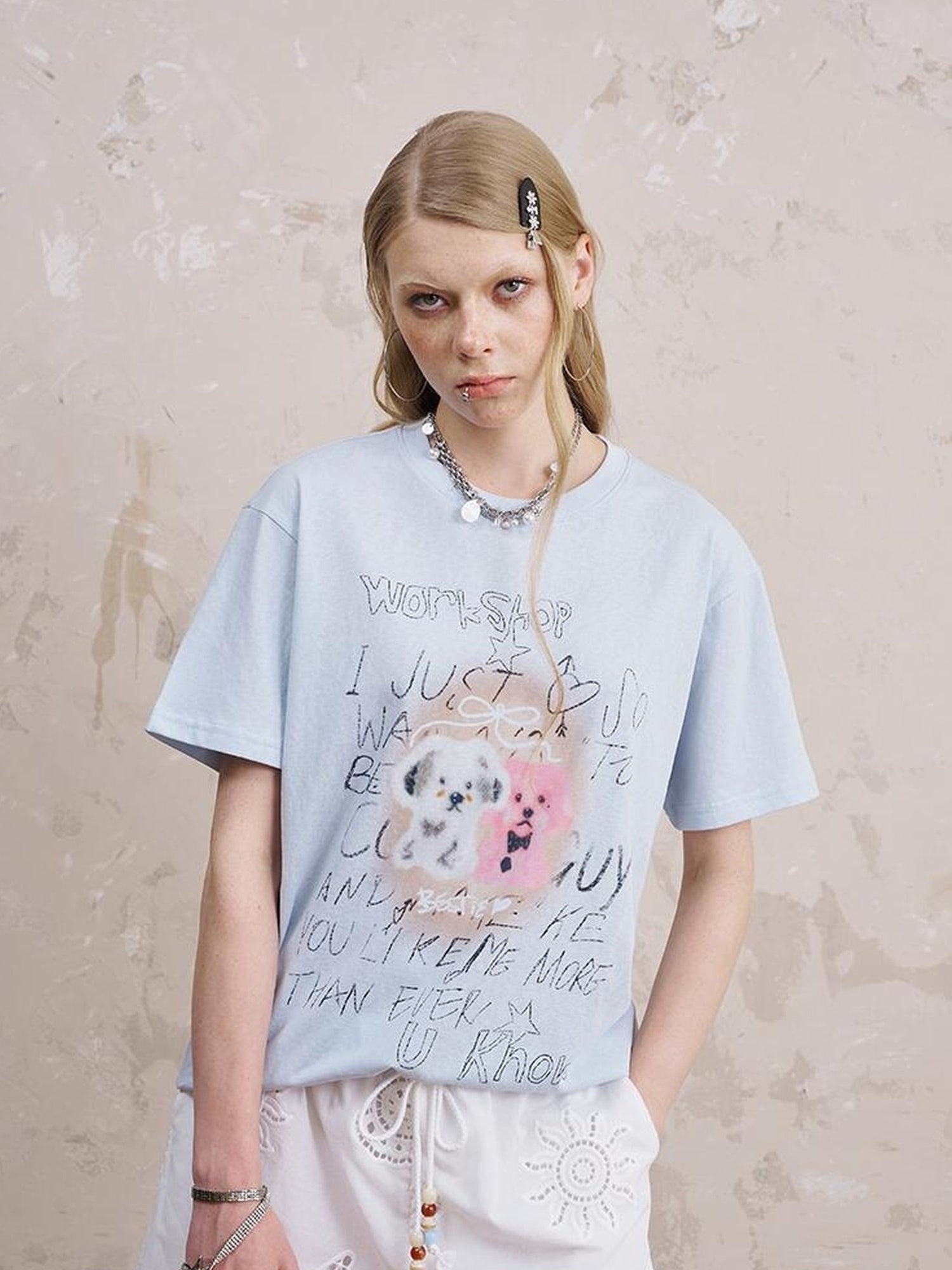 DIDDI MODA Retro Puppy Tee Cat Play Shirt