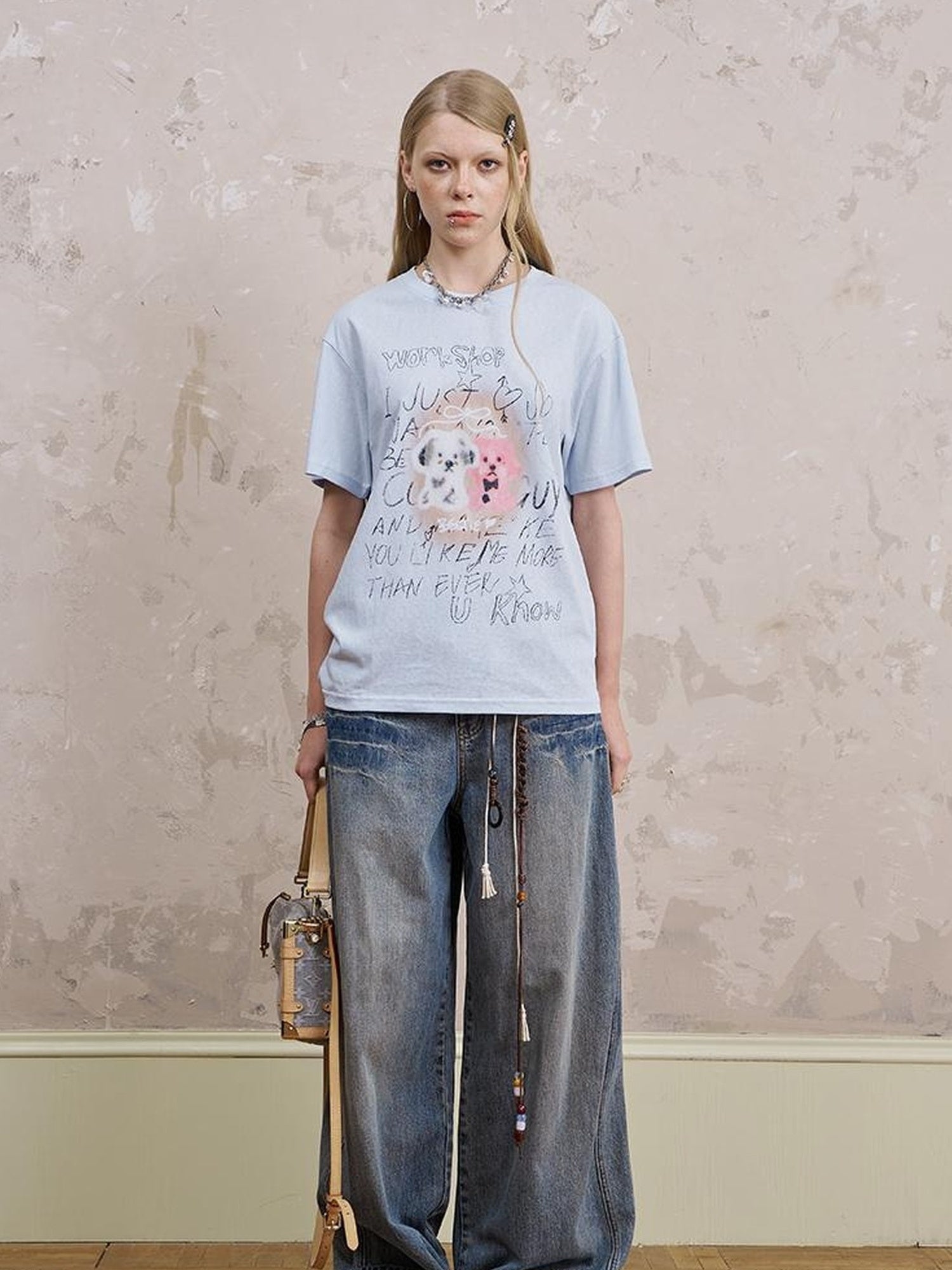 DIDDI MODA Retro Puppy Tee Cat Play Shirt