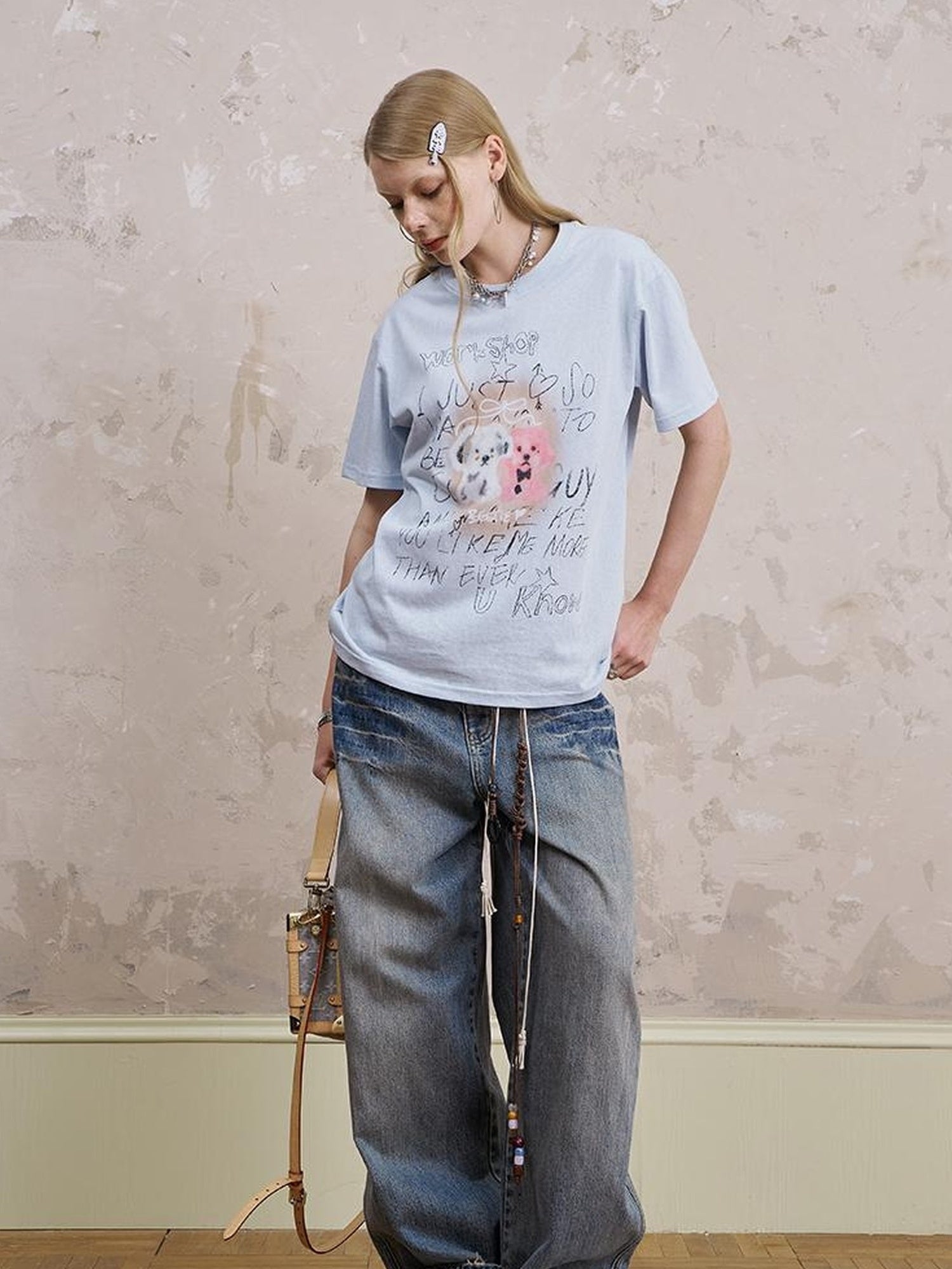 DIDDI MODA Retro Puppy Tee Cat Play Shirt