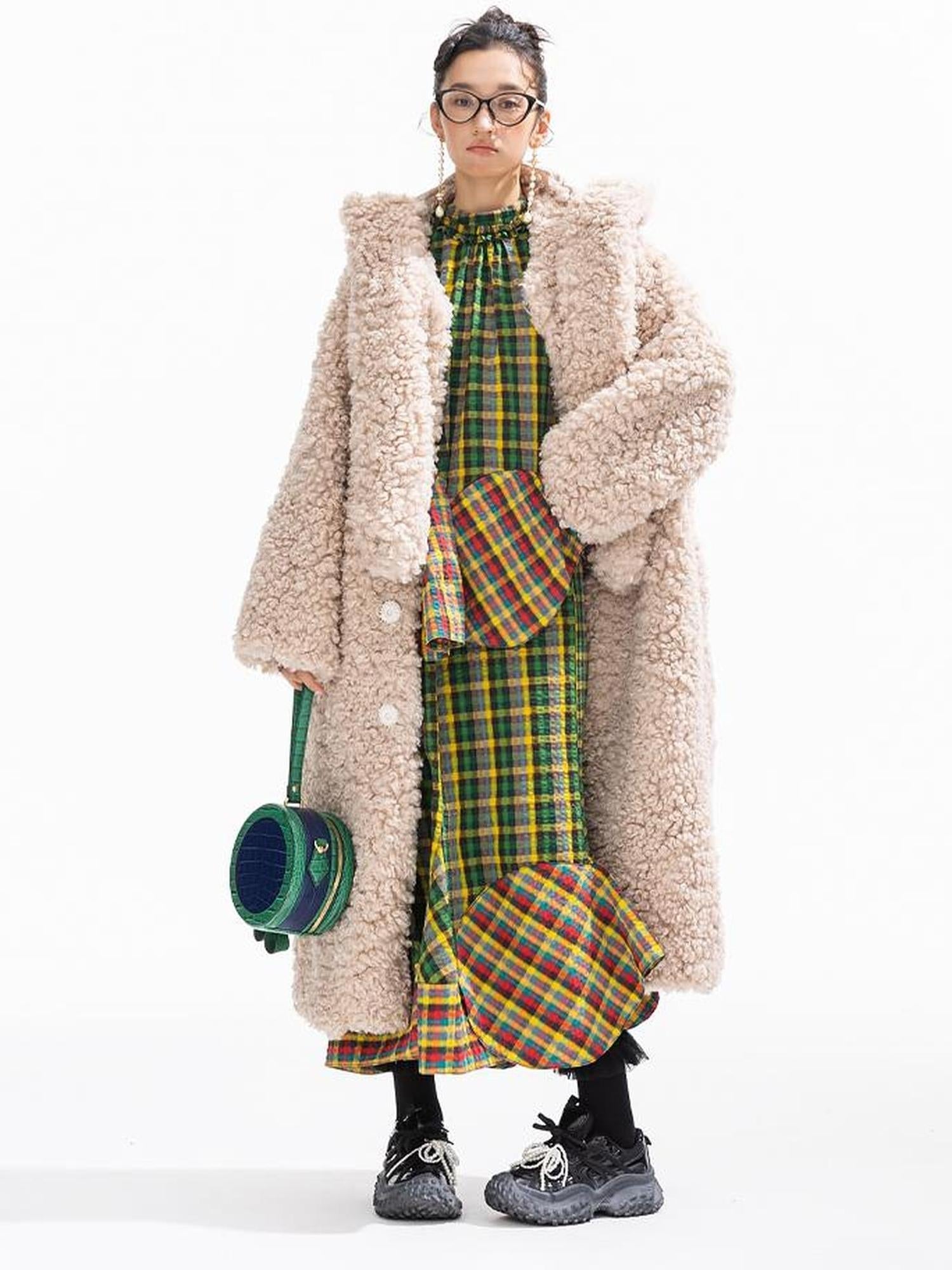 Sweet Mi Retro Quilted Fur Trim Hooded Coat Eco Wash Relaxed Fit