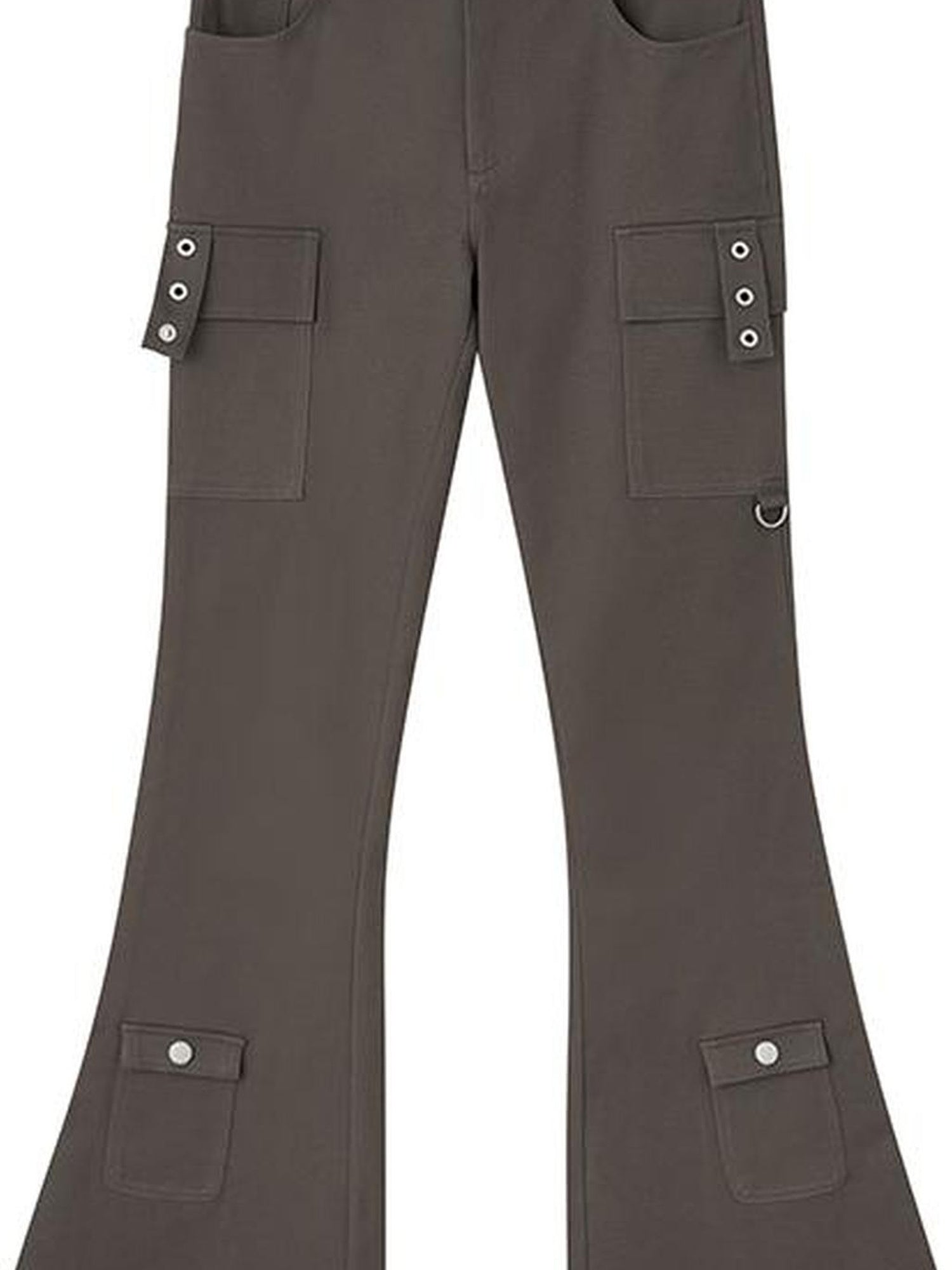 DIDDI MODA Retro Slim Cargo Pants High Waist Flared Trousers