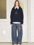 Retro Striped Corduroy Pants Relaxed Straight Leg