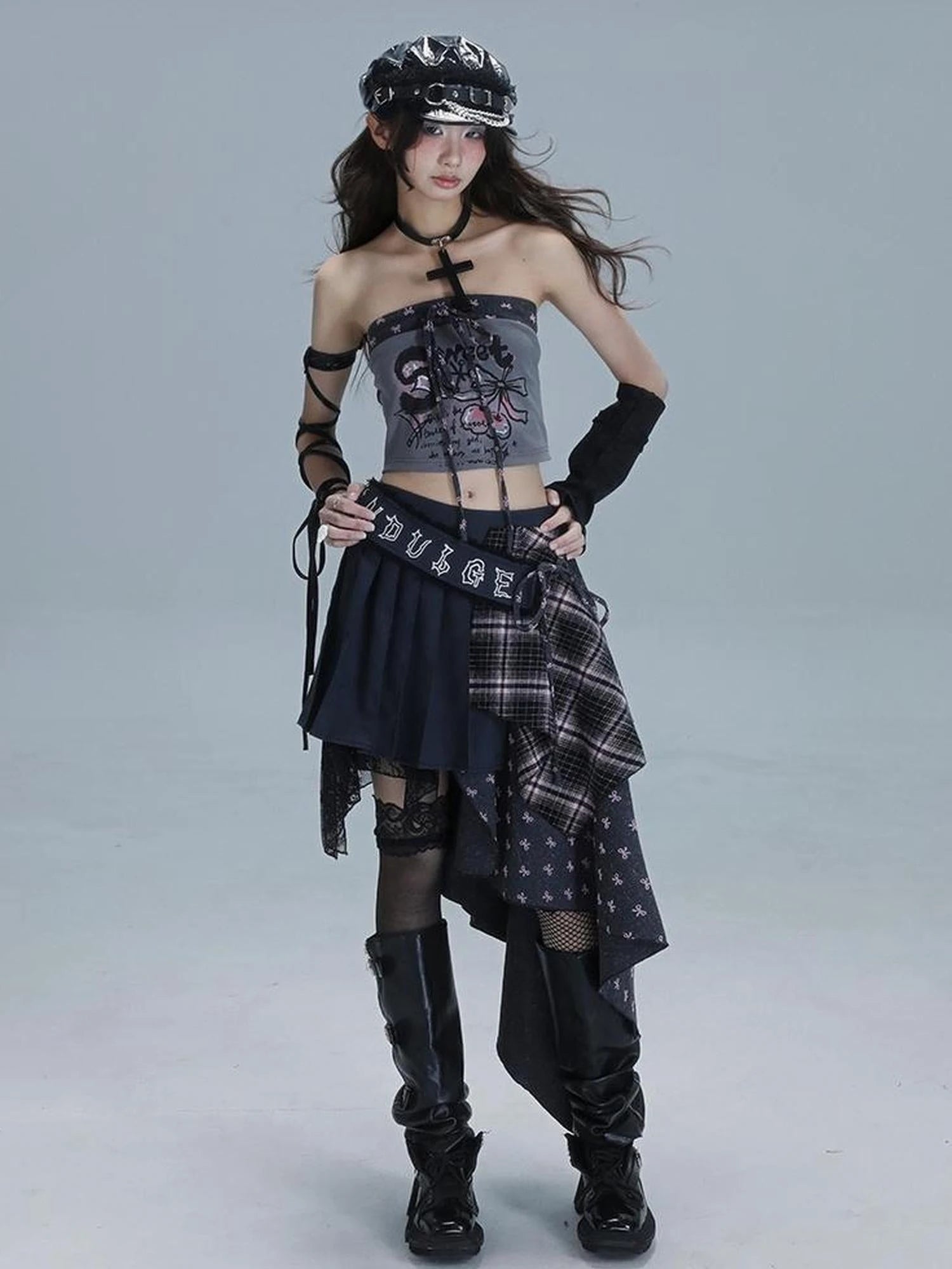 Retro Tape Print Crop Top