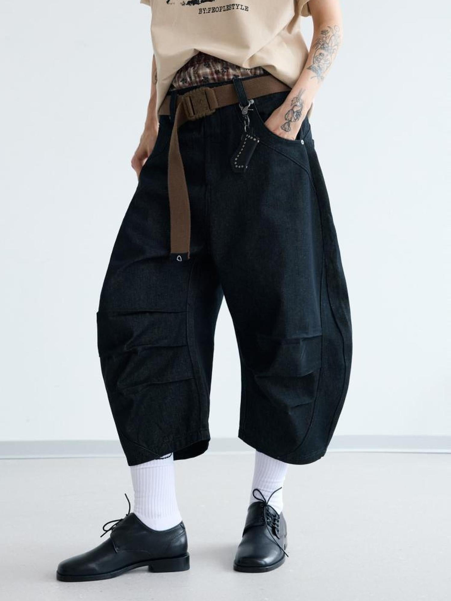 Peoplesense Retro Unisex Denim Scimitar Pants