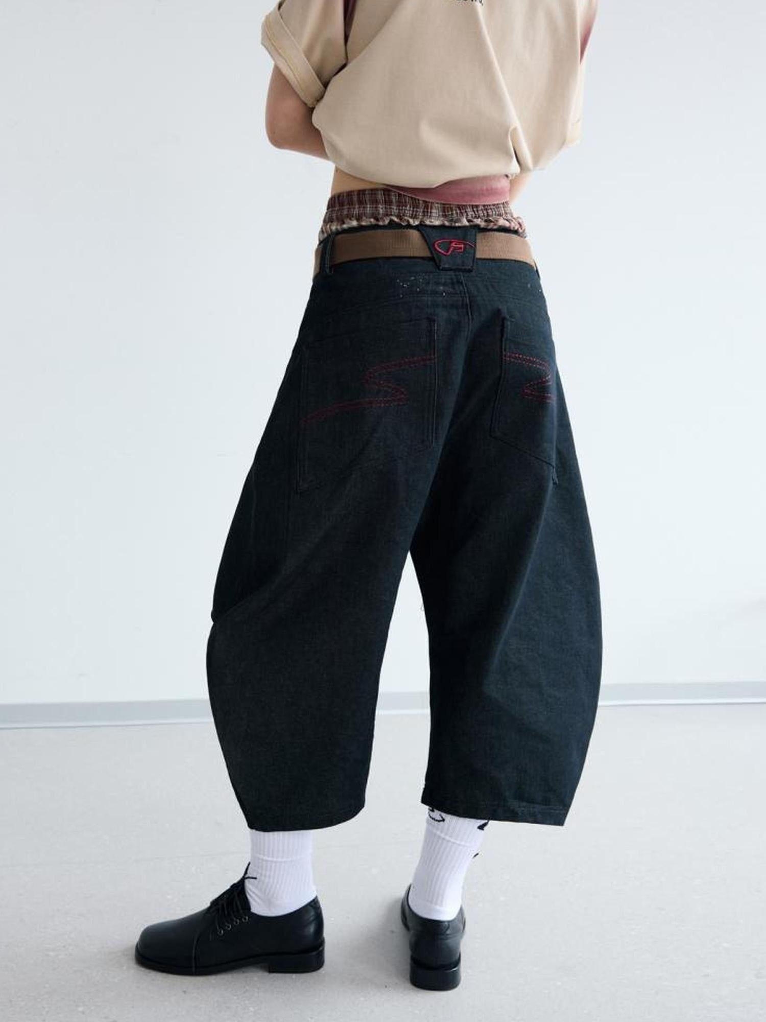 Peoplesense Retro Unisex Denim Scimitar Pants