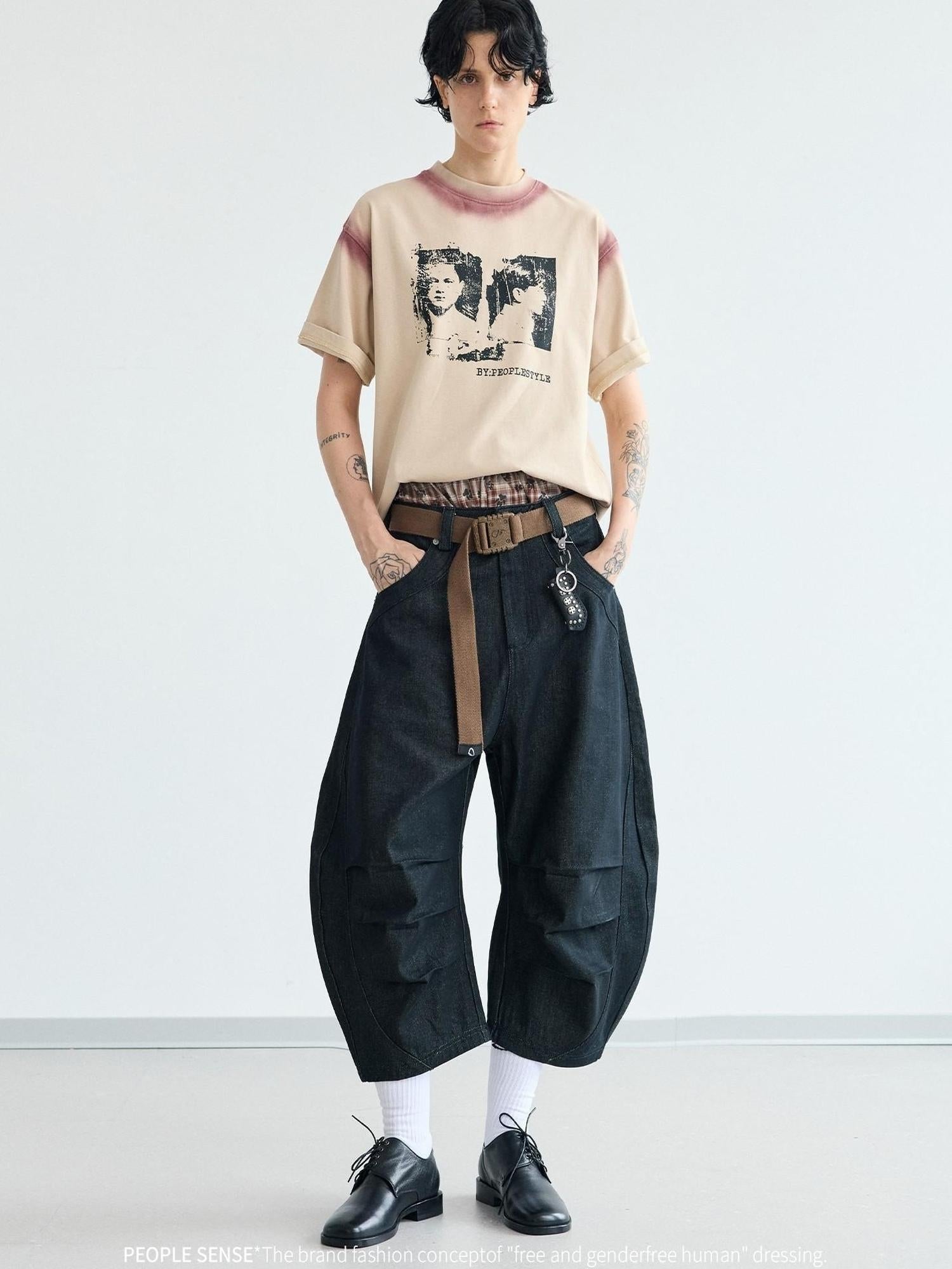 Peoplesense Retro Unisex Denim Scimitar Pants