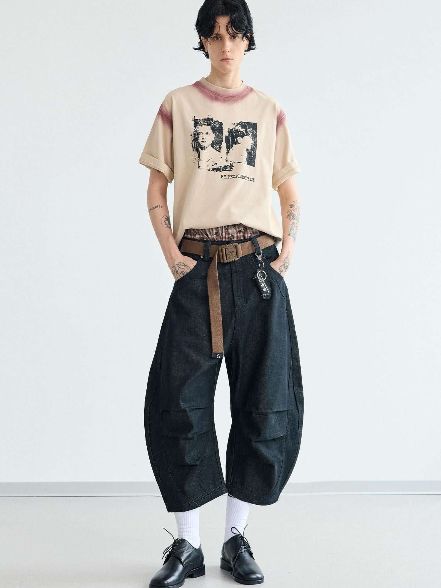 Peoplesense Retro Unisex Denim Scimitar Pants