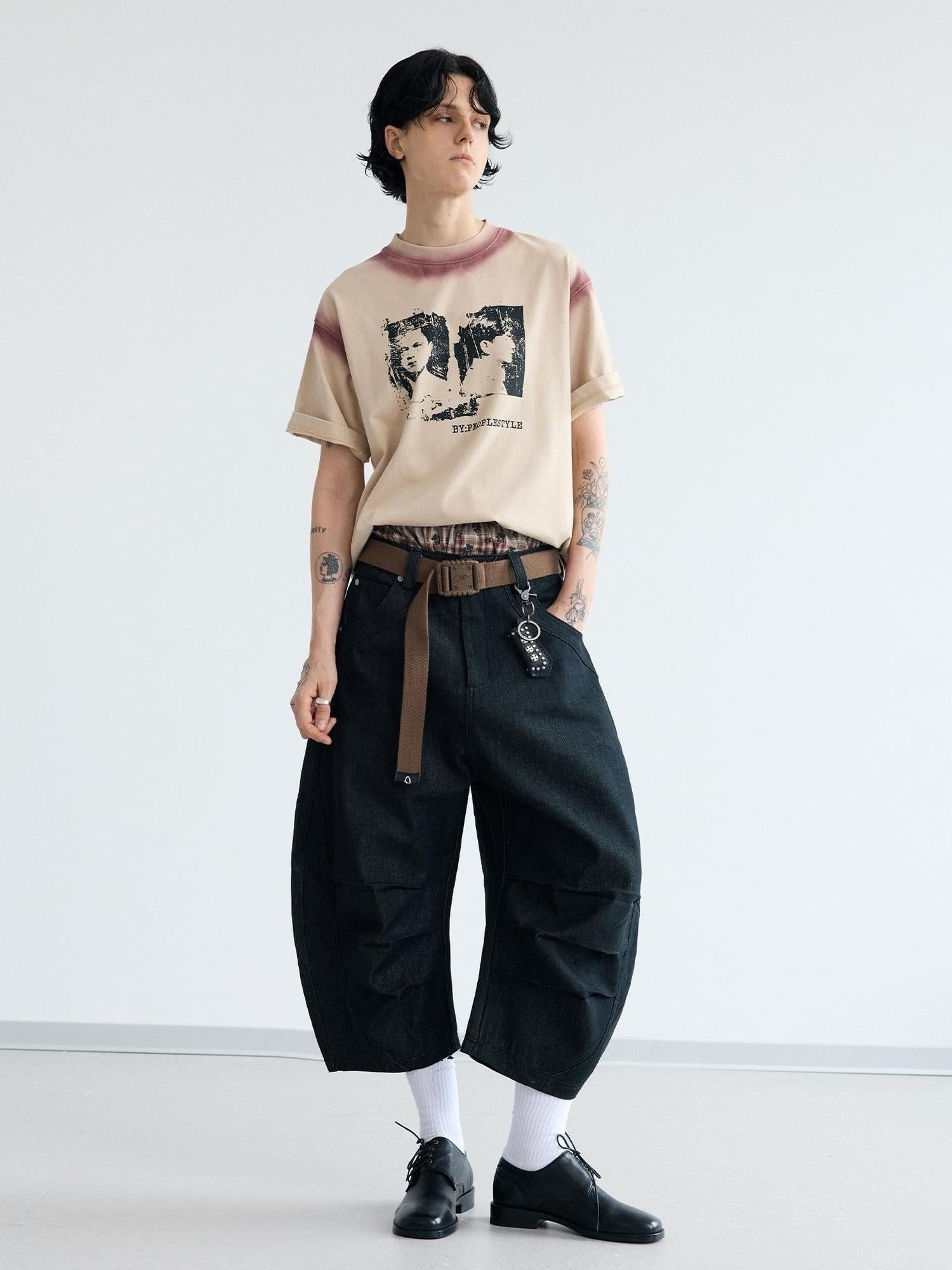 Peoplesense Retro Unisex Denim Scimitar Pants