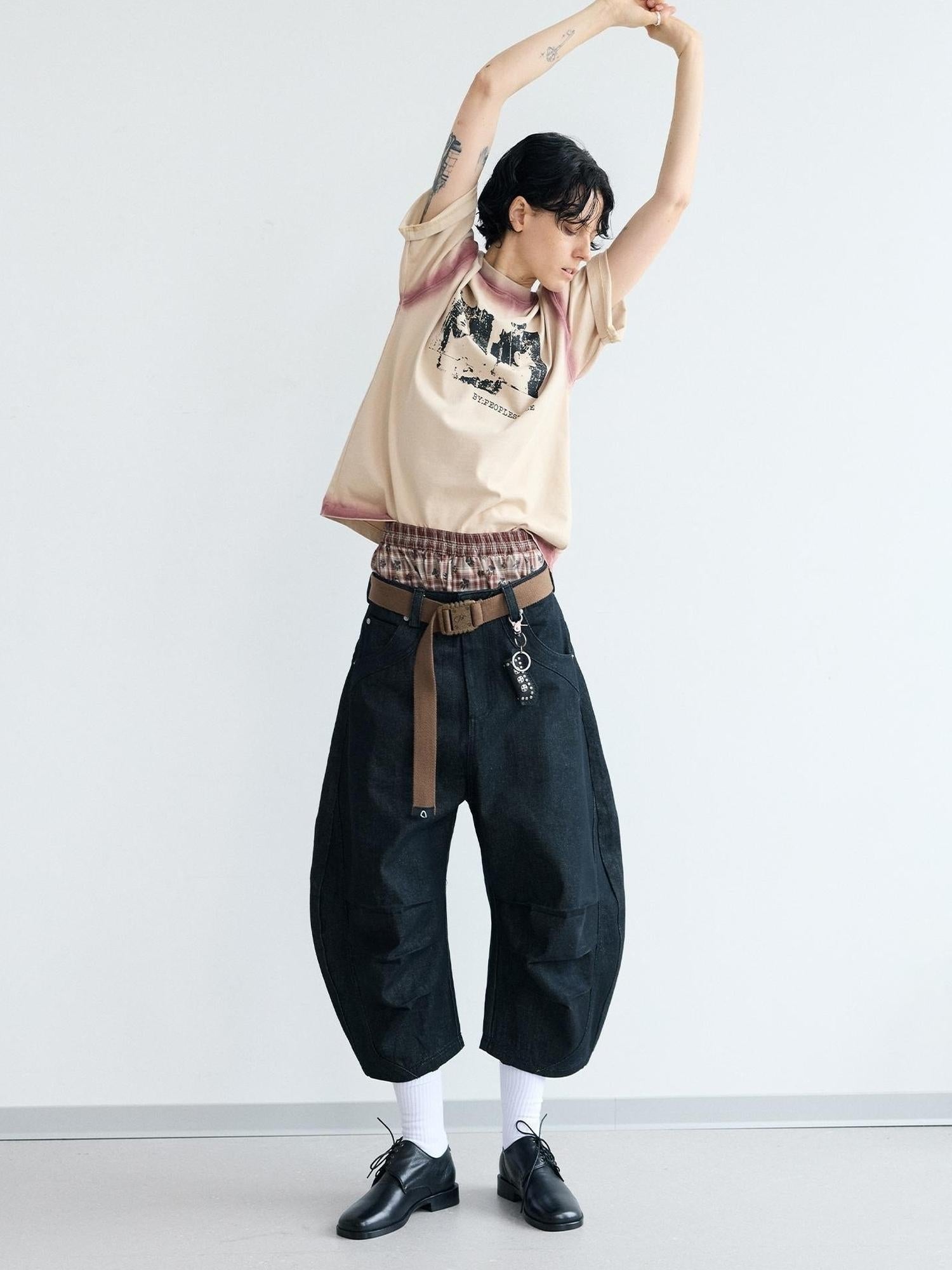 Peoplesense Retro Unisex Denim Scimitar Pants