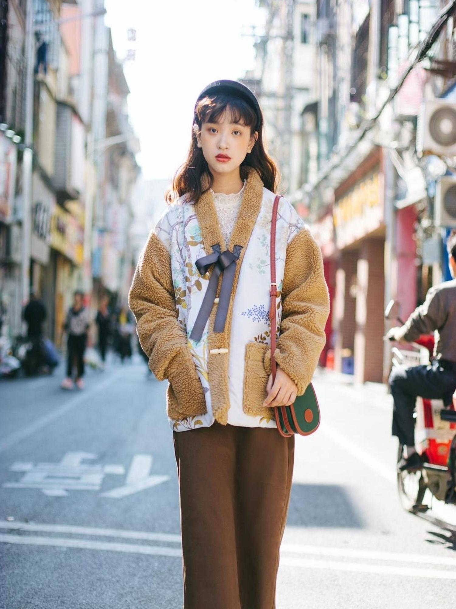 Sweet Mi Retro Wool High Waist A Line Skirt Thick Soft French Style Winter