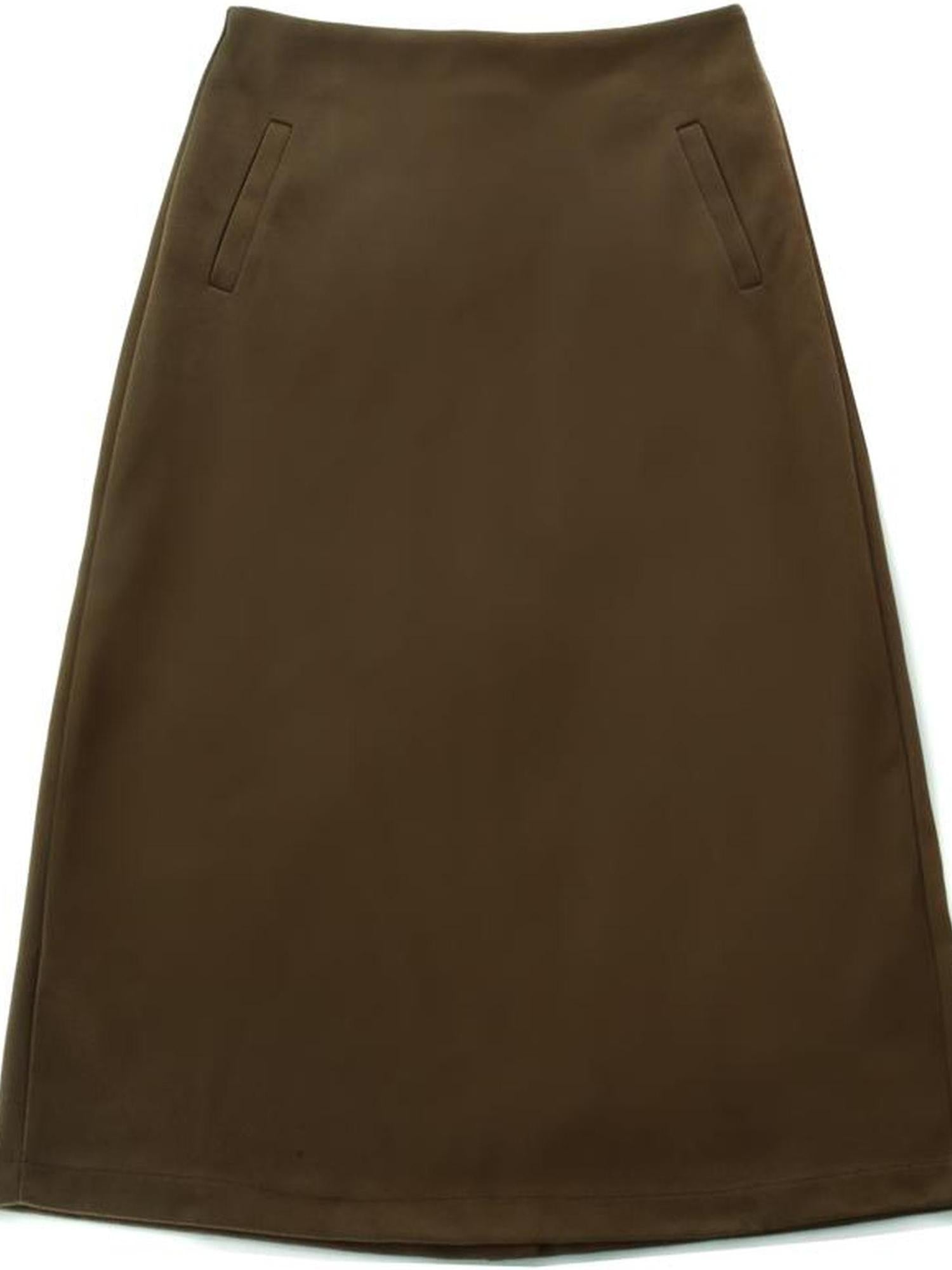 Sweet Mi Retro Wool High Waist A Line Skirt Thick Soft French Style Winter