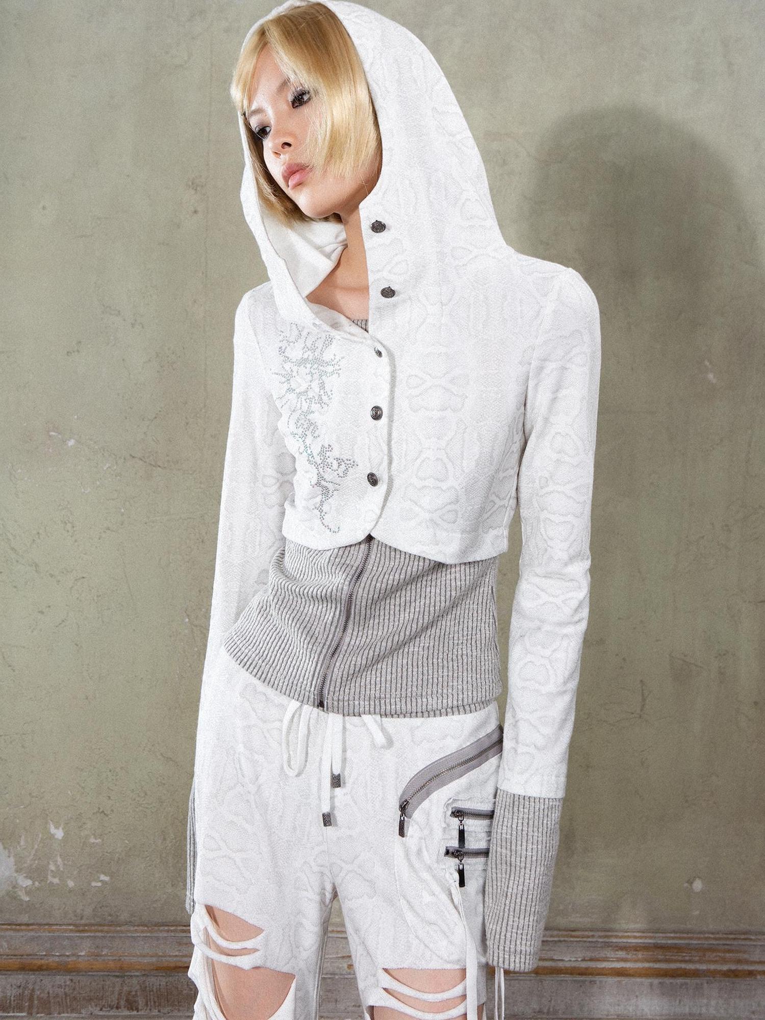 Retro Y2K Punk Knit Cropped Jacket