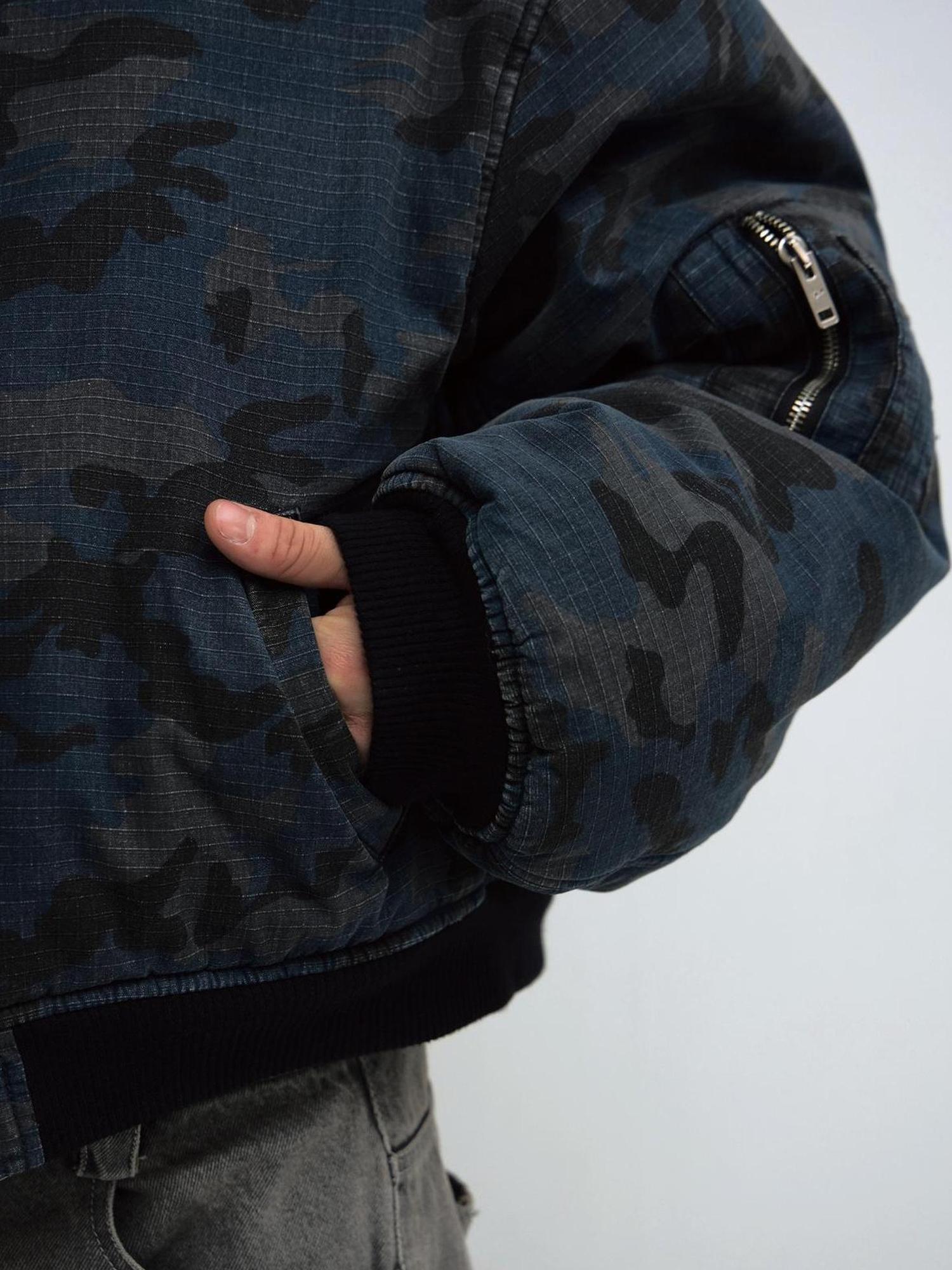 Peoplesense Reversible Camo Hooded Cotton Jacket Thickened Lambswool Fleece