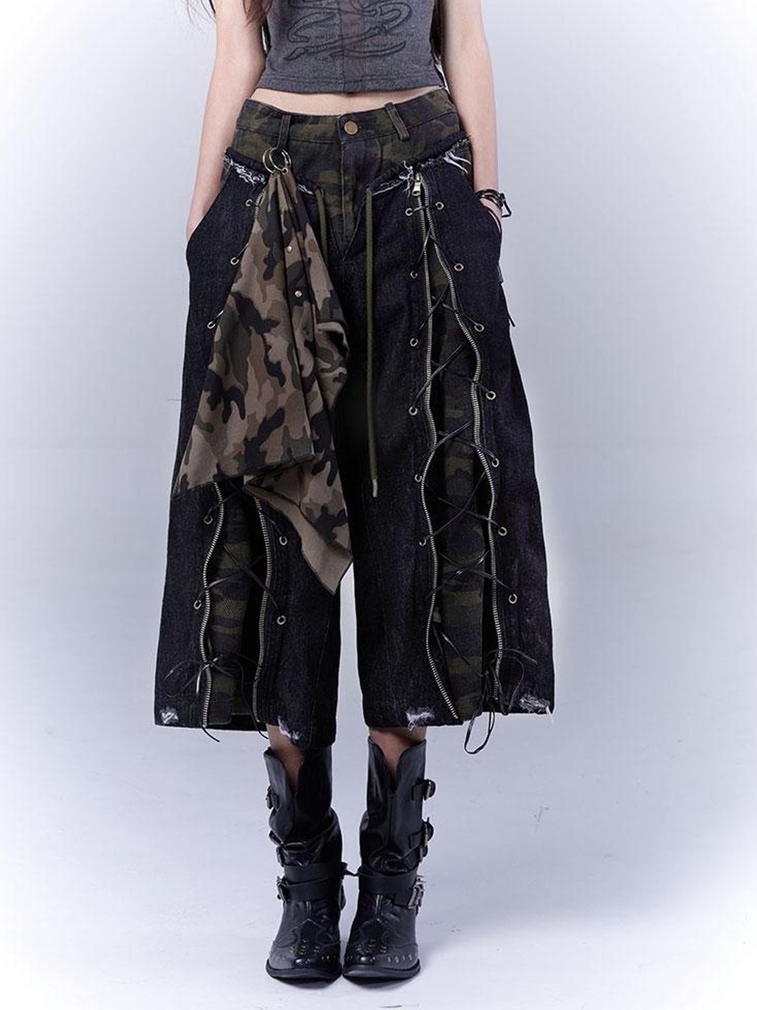 WSW WUSHENWU Rock Camo Sexy Utility Shorts Original Design