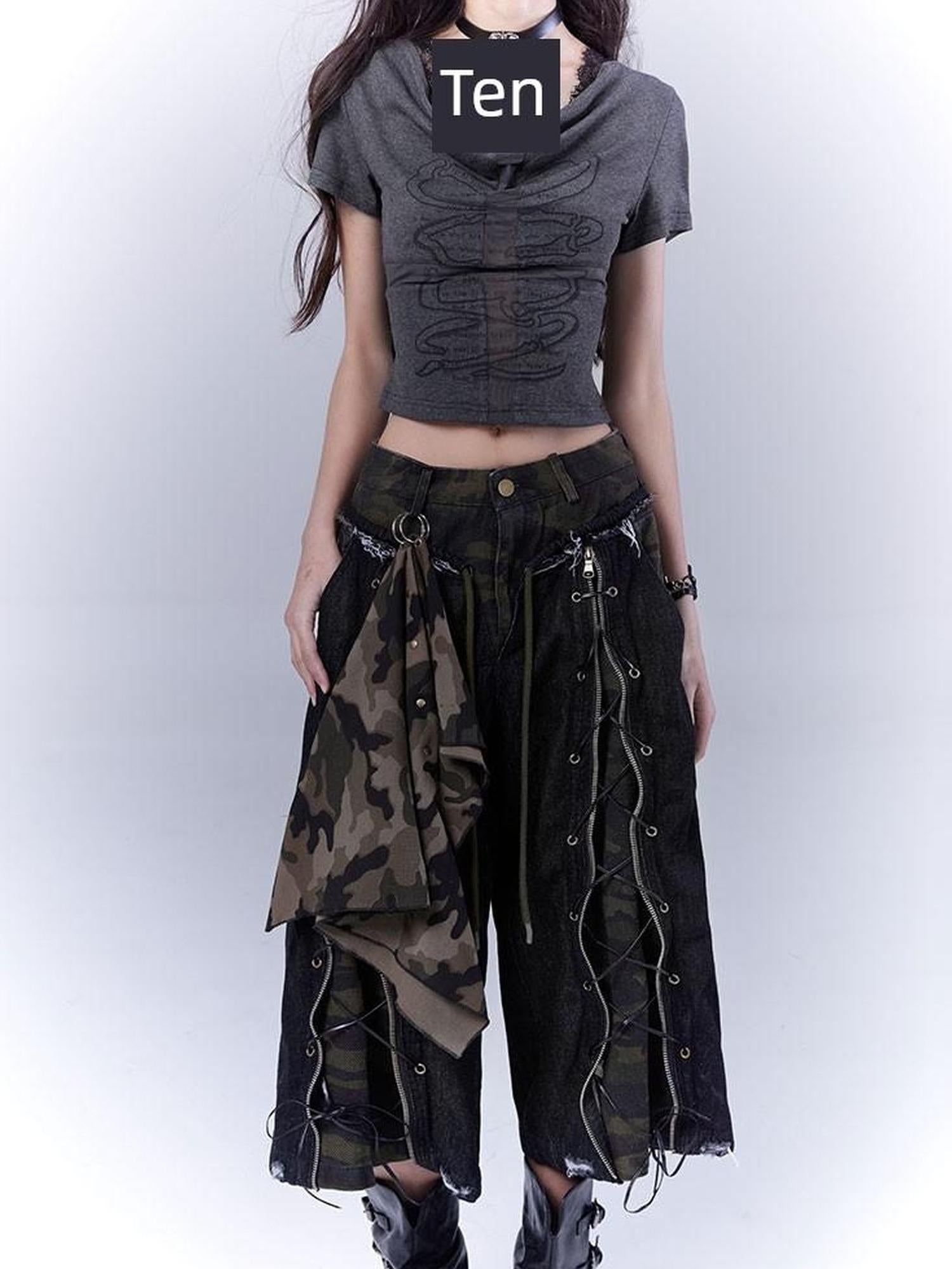 WSW WUSHENWU Rock Camo Sexy Utility Shorts Original Design