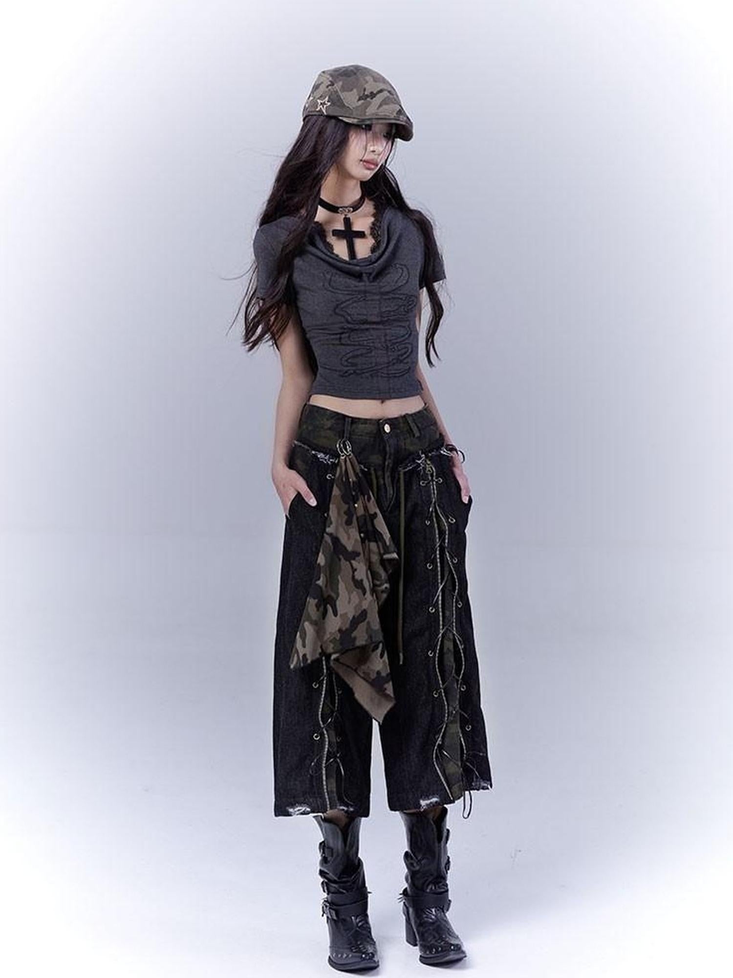 WSW WUSHENWU Rock Camo Sexy Utility Shorts Original Design