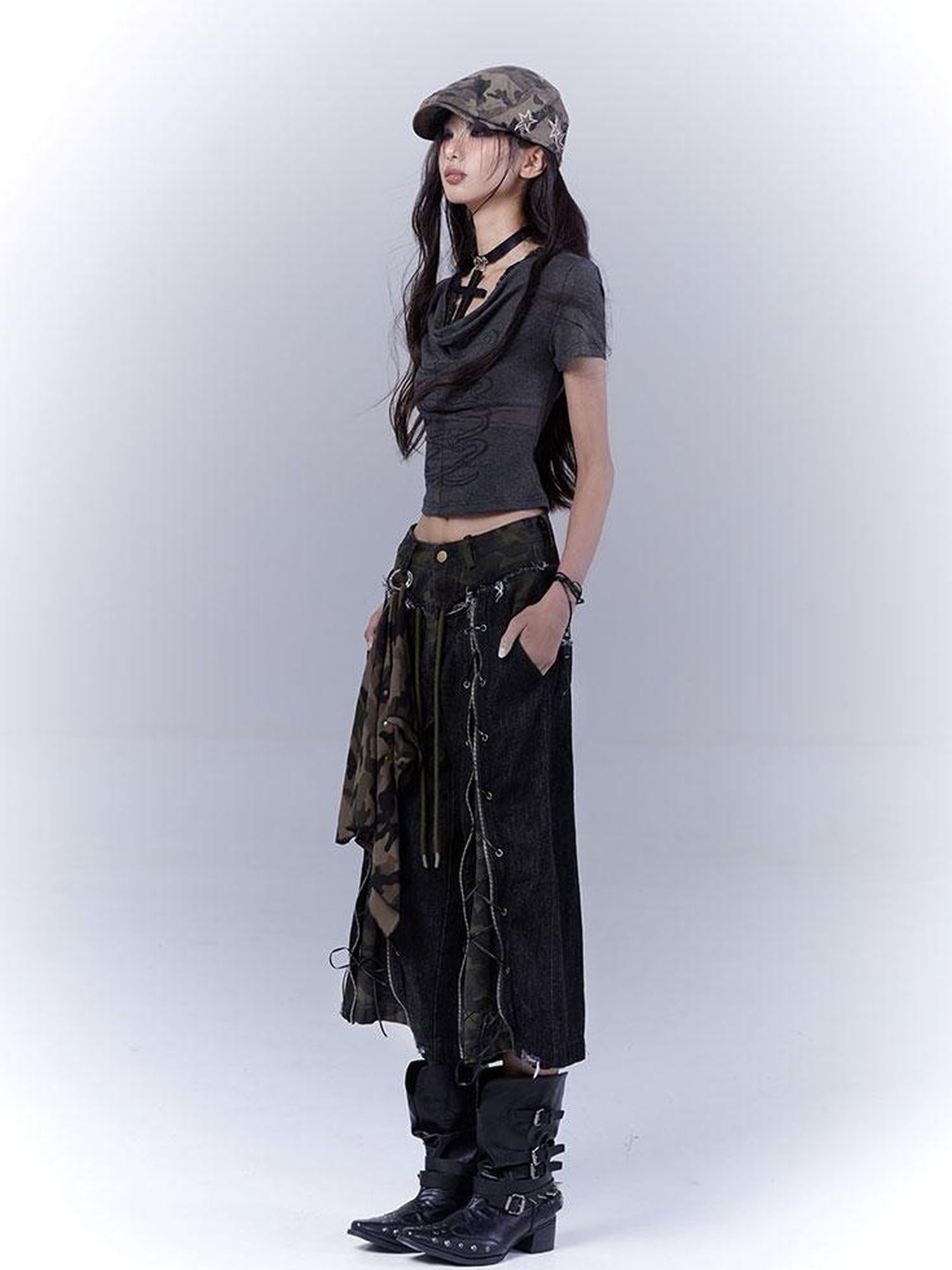 WSW WUSHENWU Rock Camo Sexy Utility Shorts Original Design