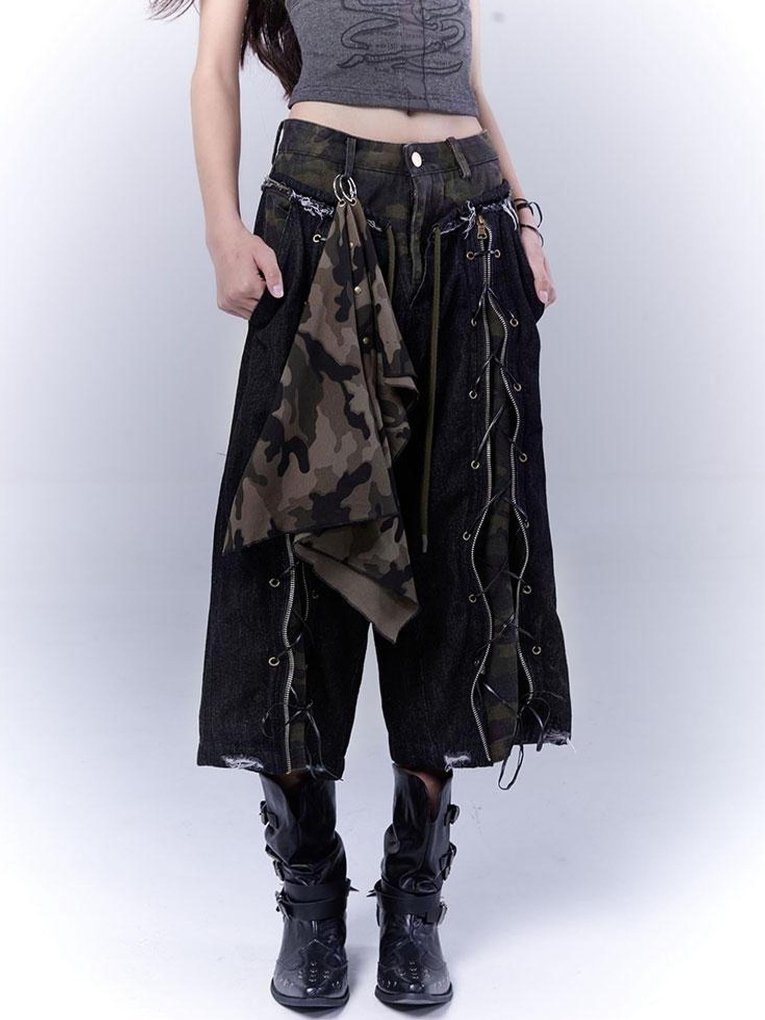 WSW WUSHENWU Rock Camo Sexy Utility Shorts Original Design