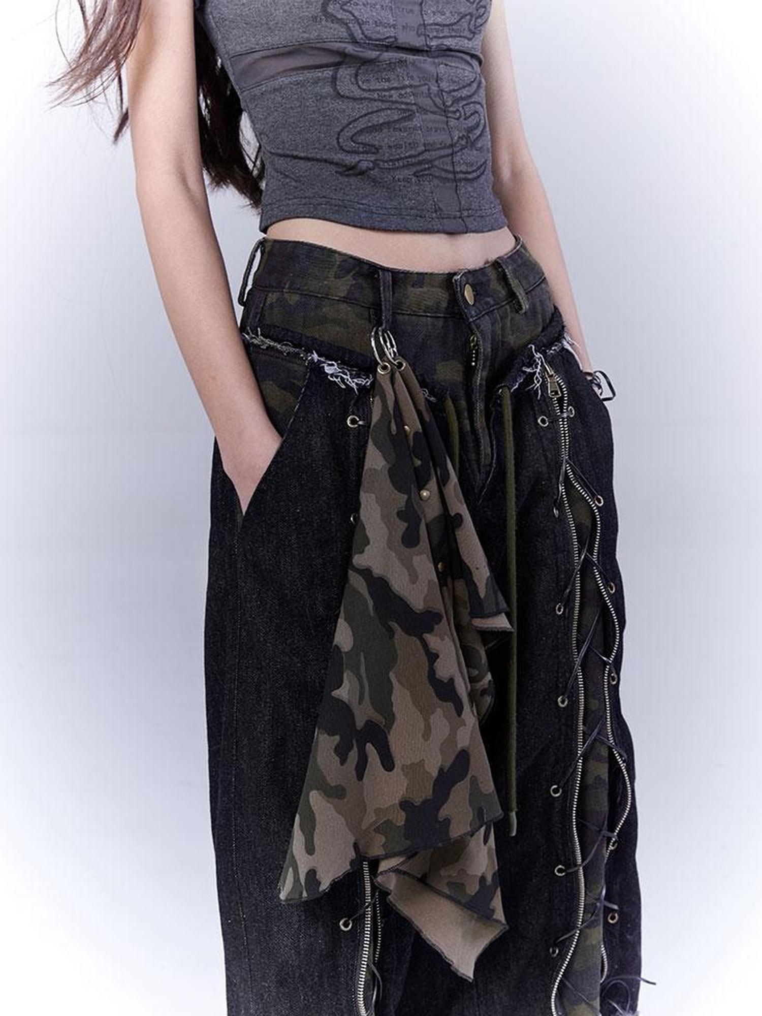 WSW WUSHENWU Rock Camo Sexy Utility Shorts Original Design