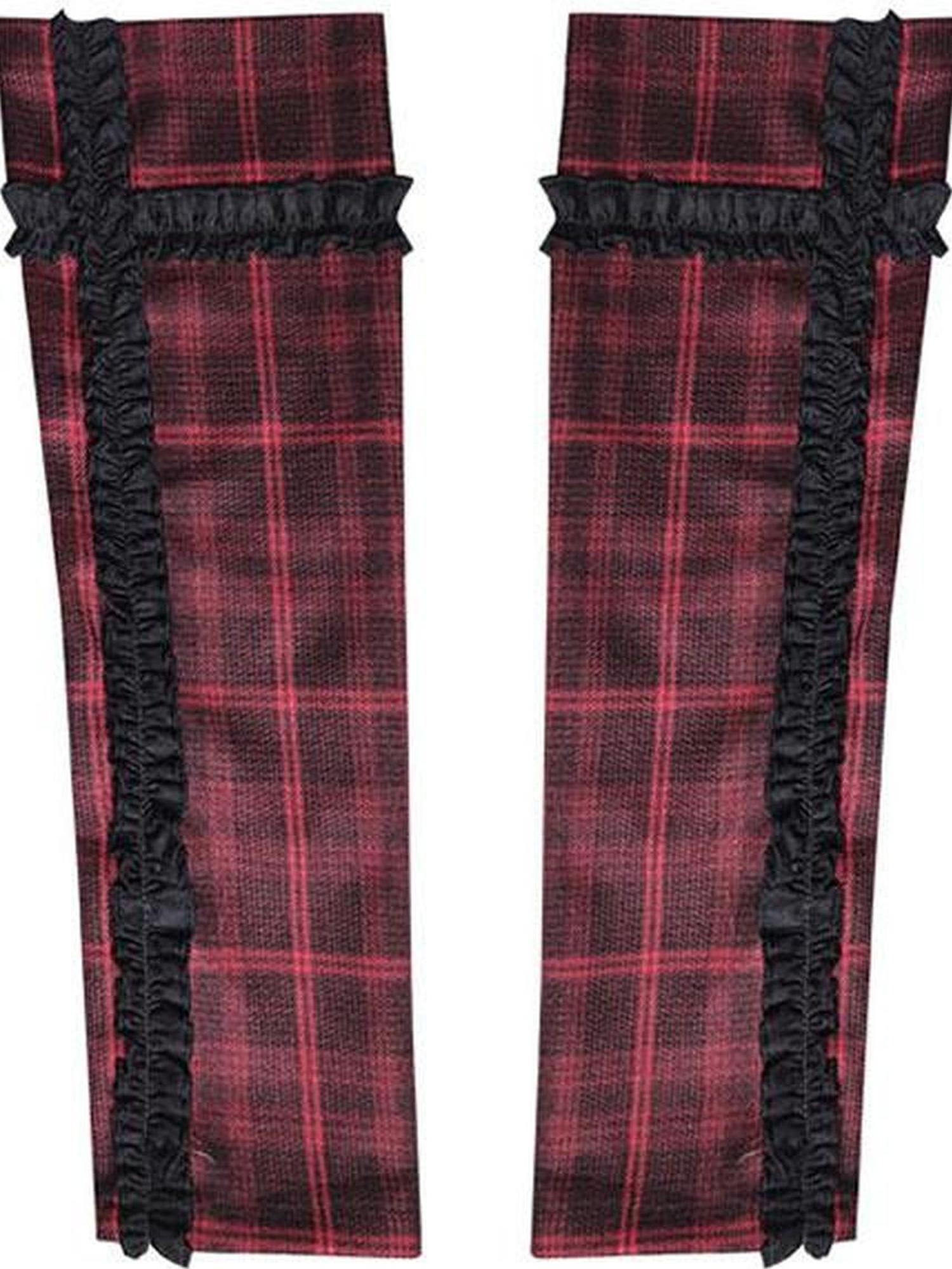 WSW WUSHENWU Rock Chic Red Black Plaid Sleeveless Top