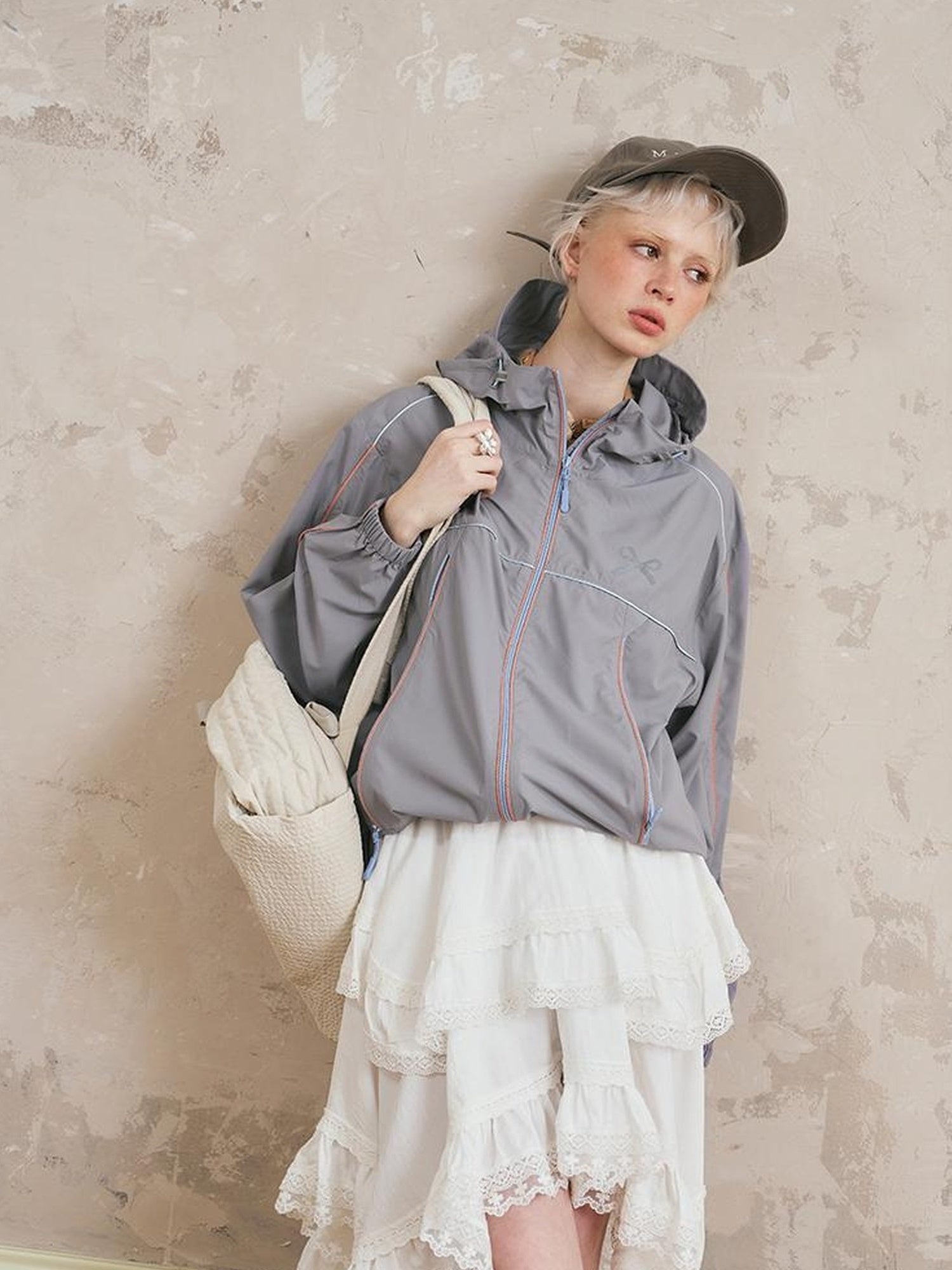 DIDDI MODA Romantic Lace Tiered Asymmetrical Midi Skirt