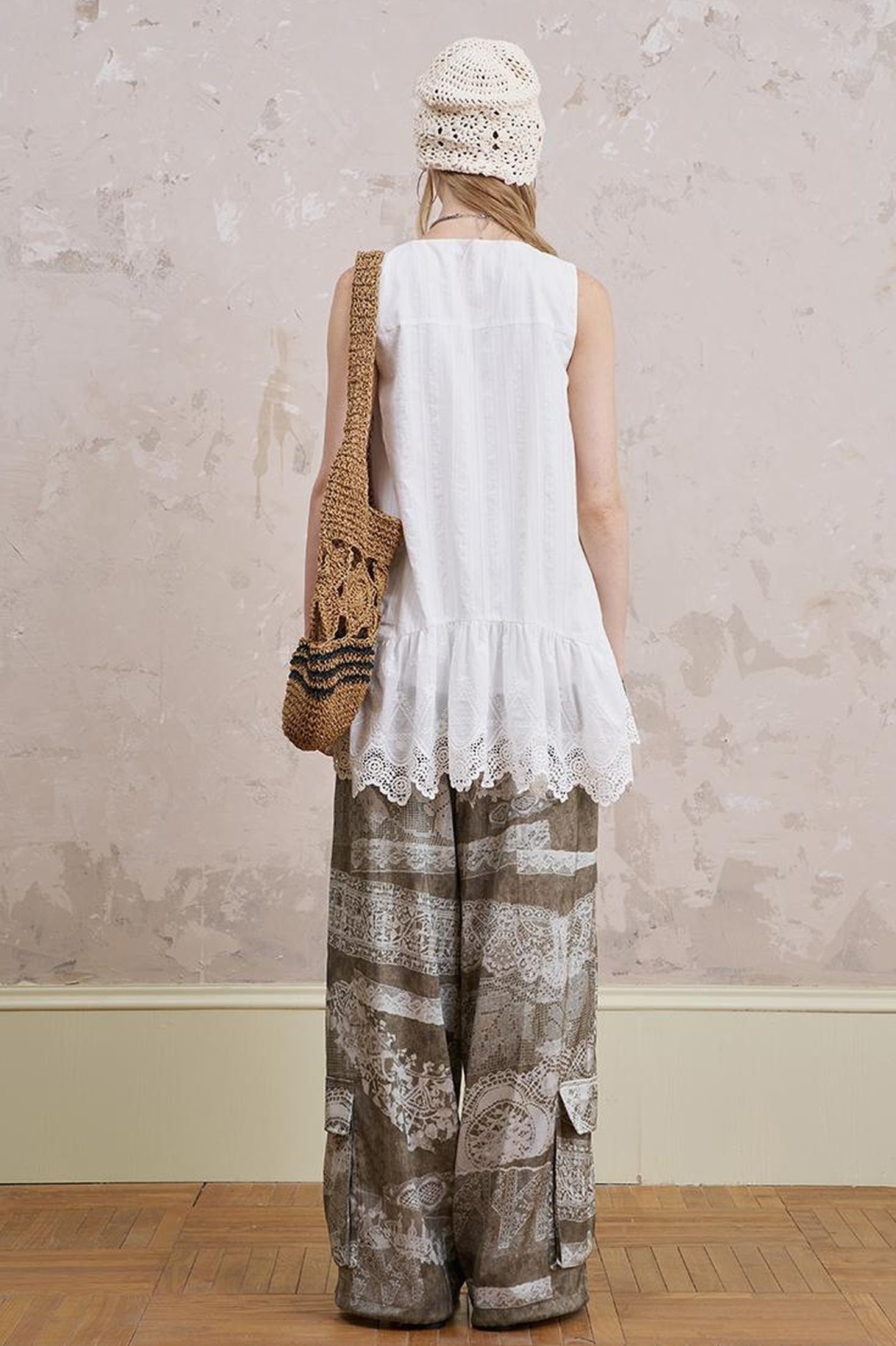 DIDDI MODA Romantic Minimalist Cotton Embroidered Beaded Sundress