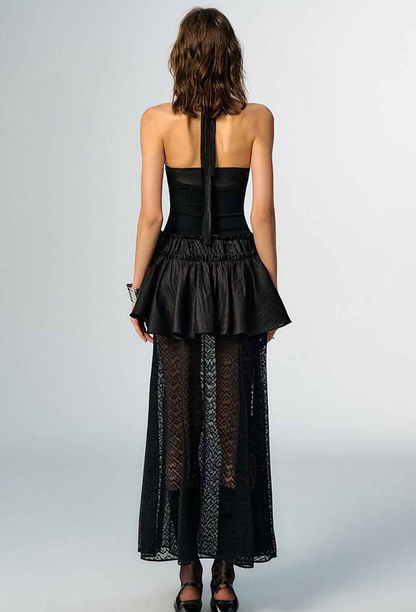 OfAkiva Romantic Ruffle Sleeve Convertible Dress 2 In 1 Dresses