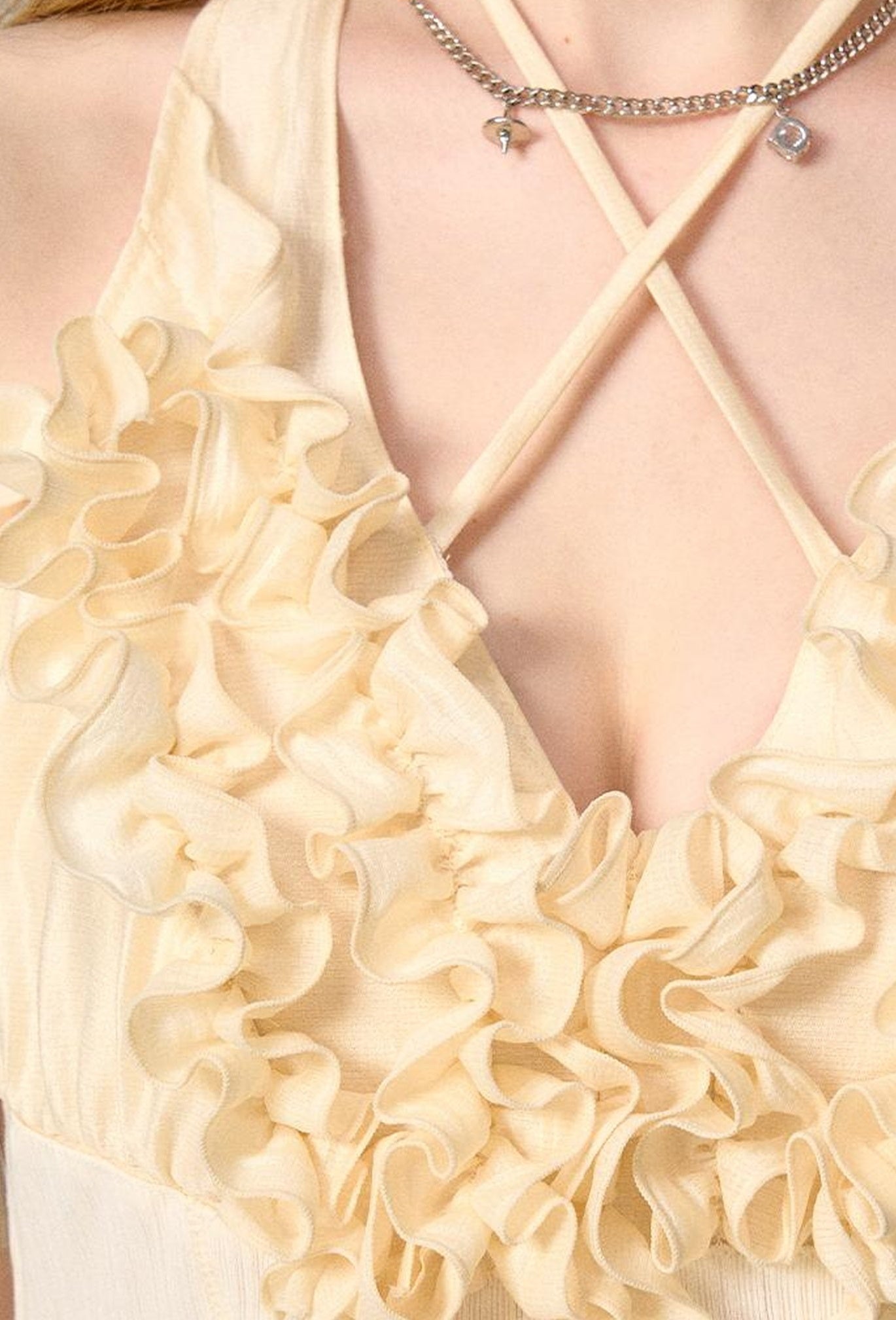 OfAkiva Romantic Ruffle Sleeve Convertible Dress 2 In 1 Dresses