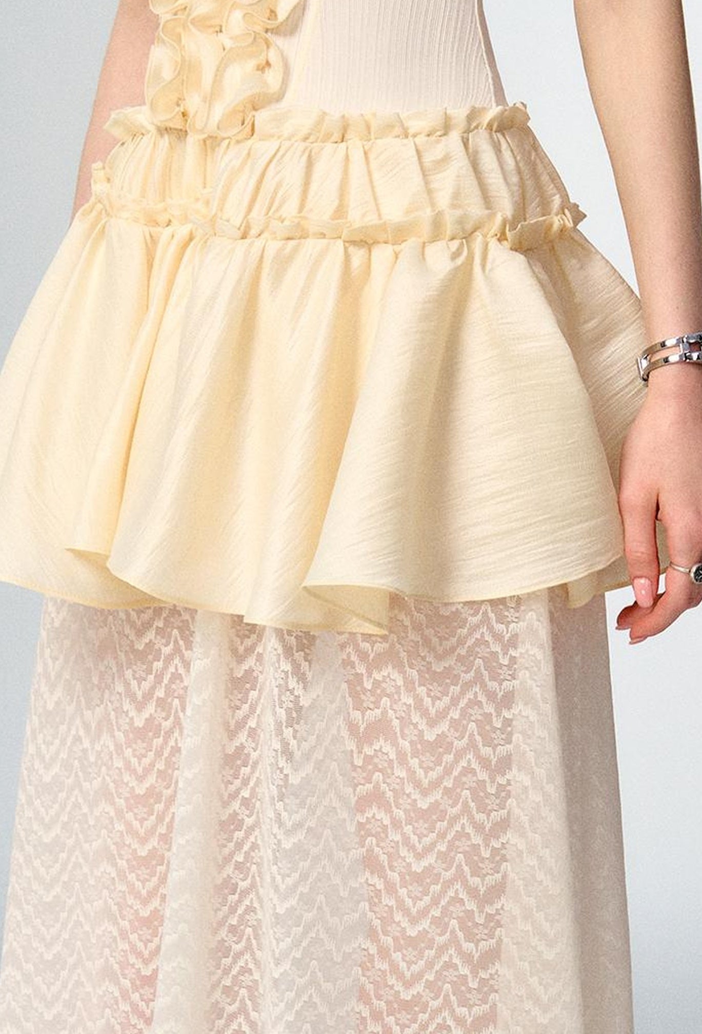 OfAkiva Romantic Ruffle Sleeve Convertible Dress 2 In 1 Dresses