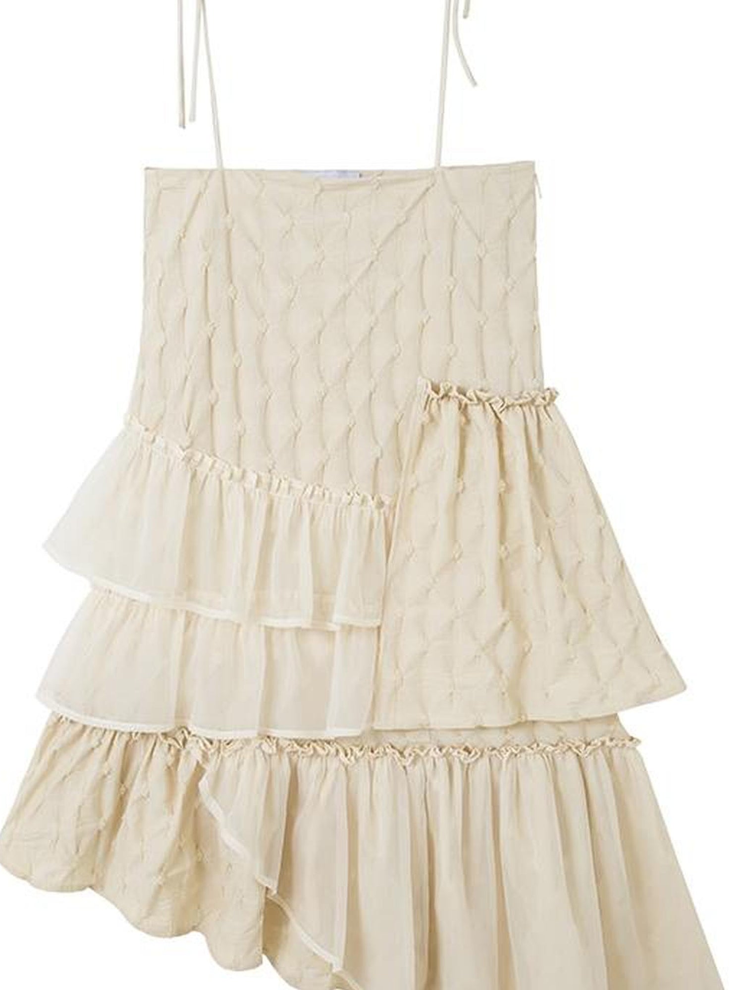 DIDDI MODA Romantic Ruffle Tiered Chiffon Slip Dress